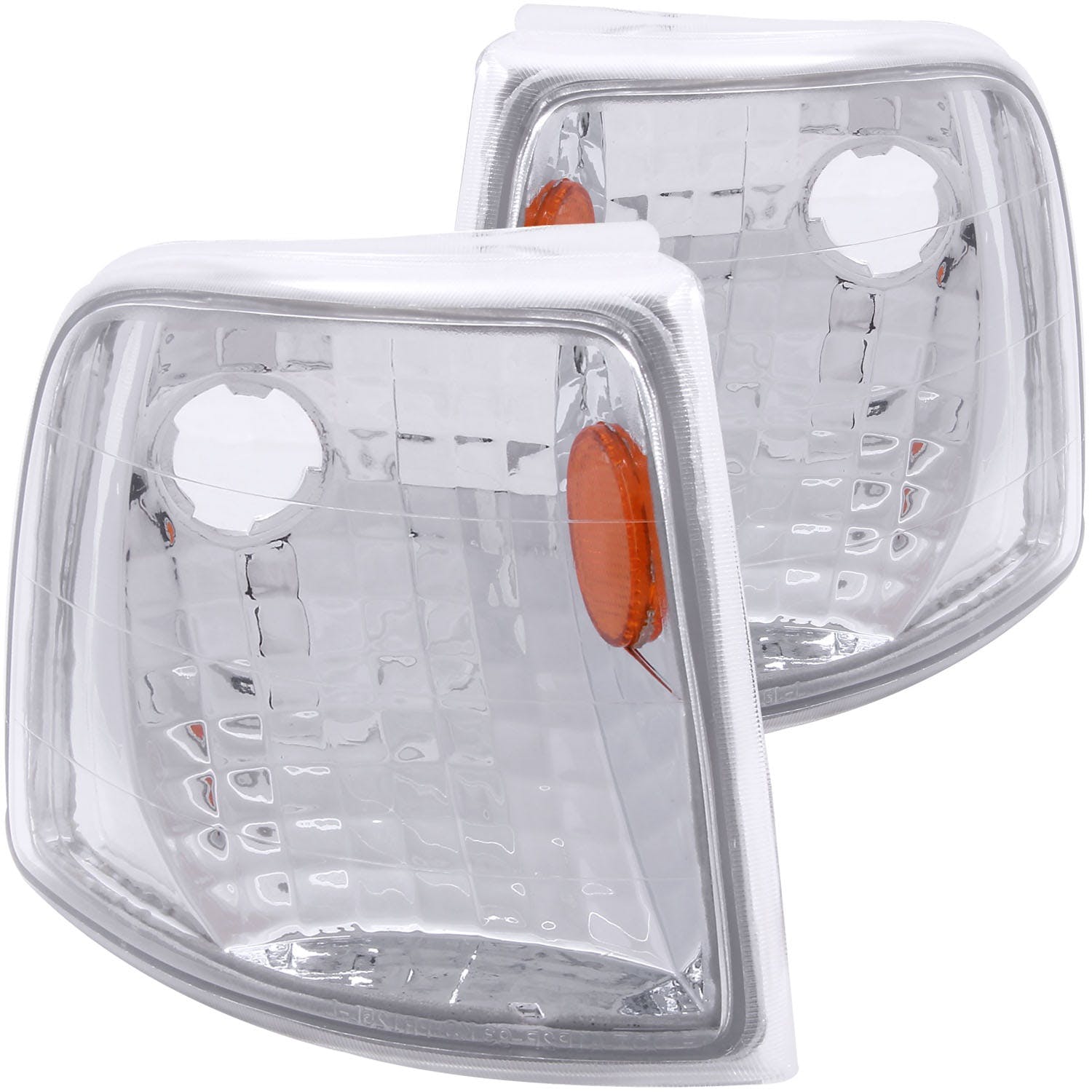 AnzoUSA 521017 Euro Corner Lights Chrome with Amber Reflector