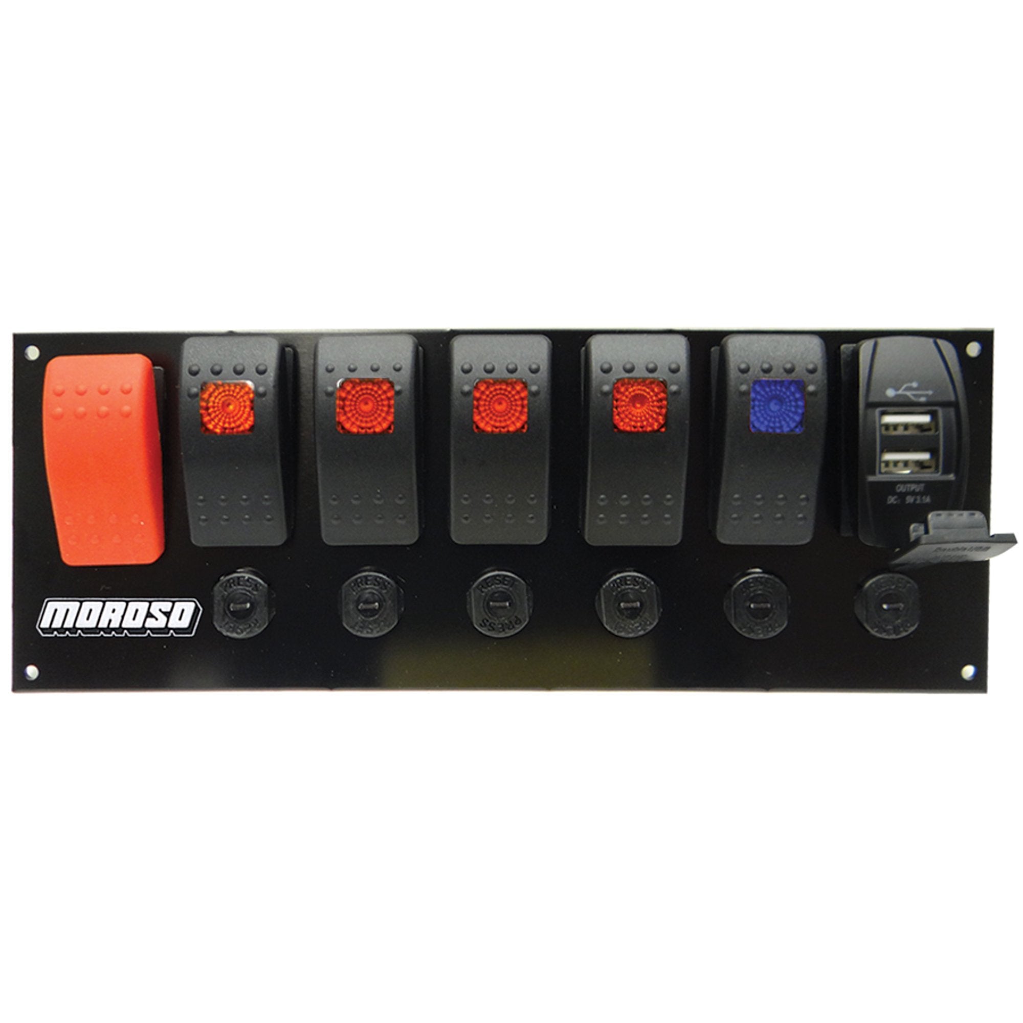 Moroso 74194 Switch Panel, Rocker, Breakers, Usb Port