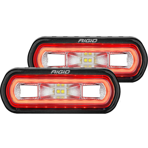 RIGID Industries 53122 SR-L Series Off-Road Spreader Pod 3 Wire Surface Mount With Red Halo | Pair