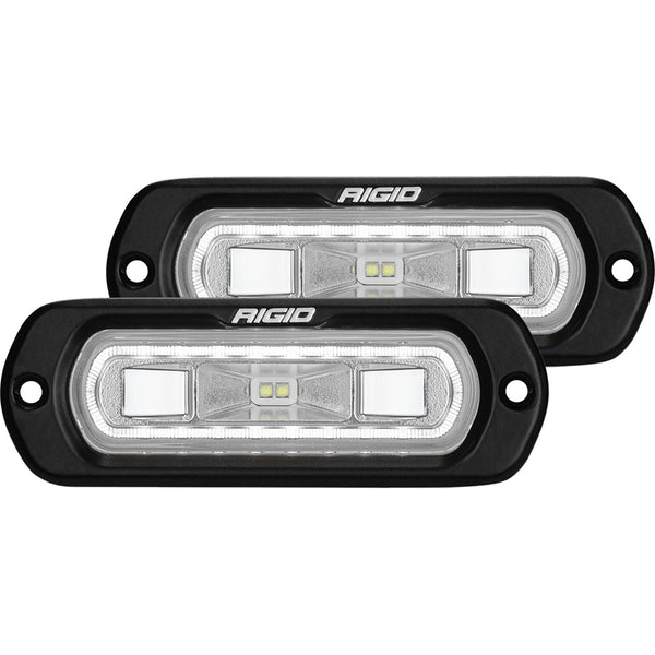 RIGID Industries 53220 SR-L Series Off-Road Spreader Pod 3 Wire Flush Mount With White Halo | Pair