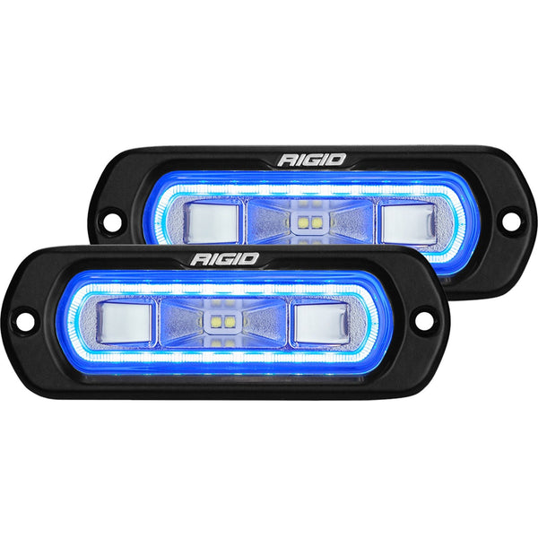 RIGID Industries 53221 SR-L Series Off-Road Spreader Pod 3 Wire Flush Mount With Blue Halo | Pair