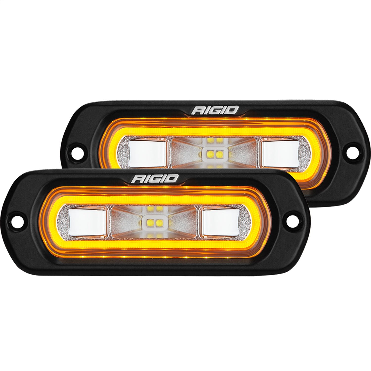RIGID Industries 53223 SR-L Series Off-Road Spreader Pod 3 Wire Flush Mount With Amber Halo | Pair