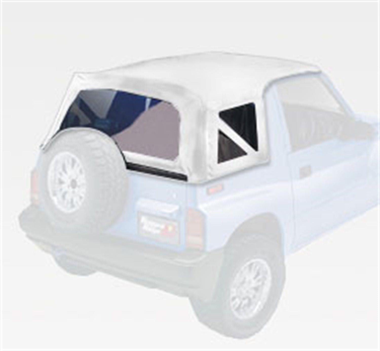 Rugged Ridge 53722.52 XHD Soft Top; Wht Denim; Clr Window; 88-94 Suzuki Sidekick/Geo Tracker
