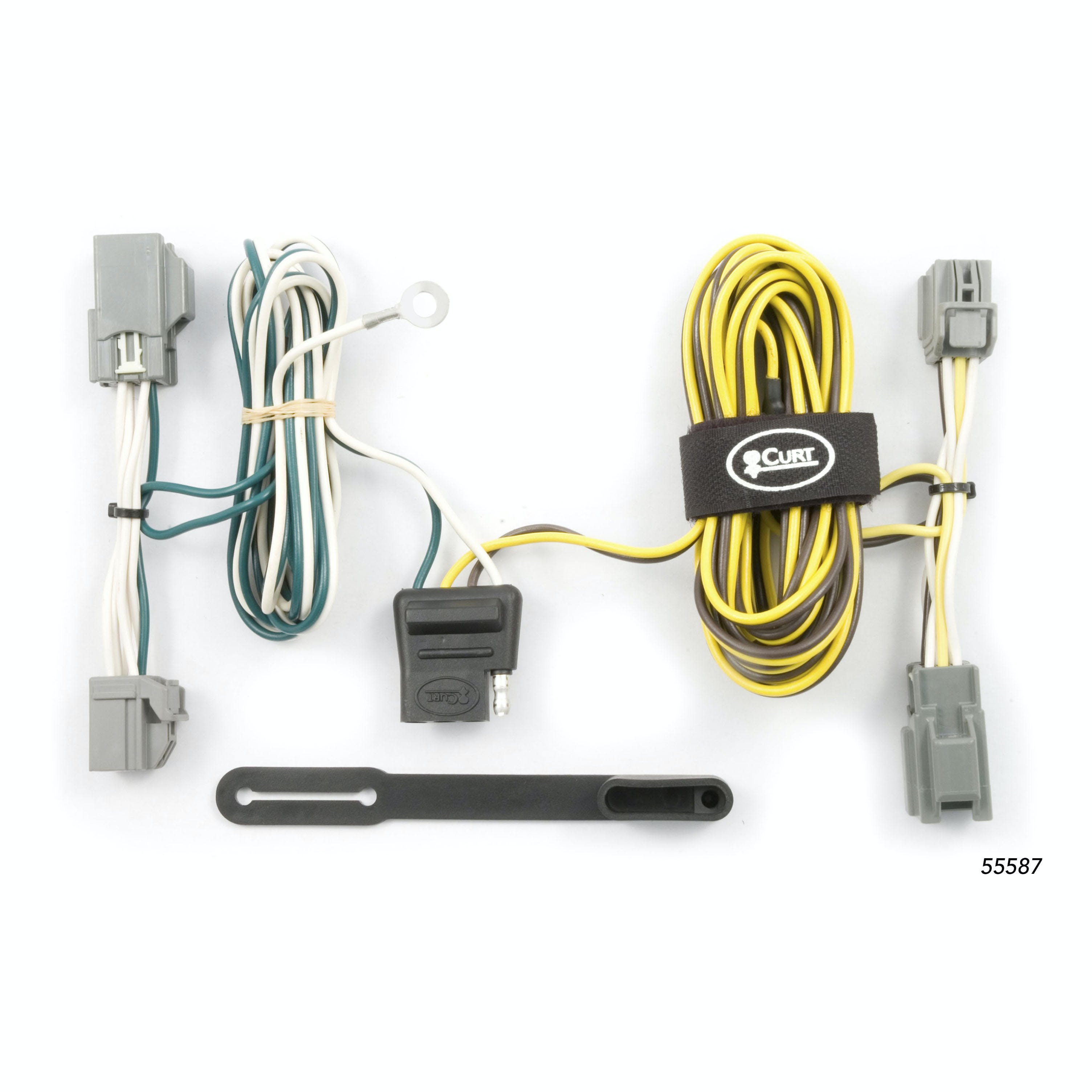CURT 55587 Custom Wiring Harness, 4-Way Flat Output, Select Ford Freestyle, Five Hundred