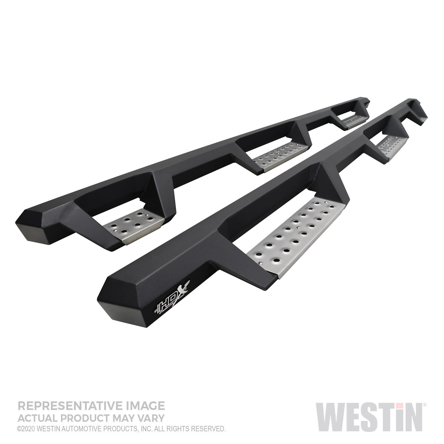 Westin Automotive 56-5347552 HDX Stainless Drop Wheel-to-Wheel Nerf Step Bars, Textured Black