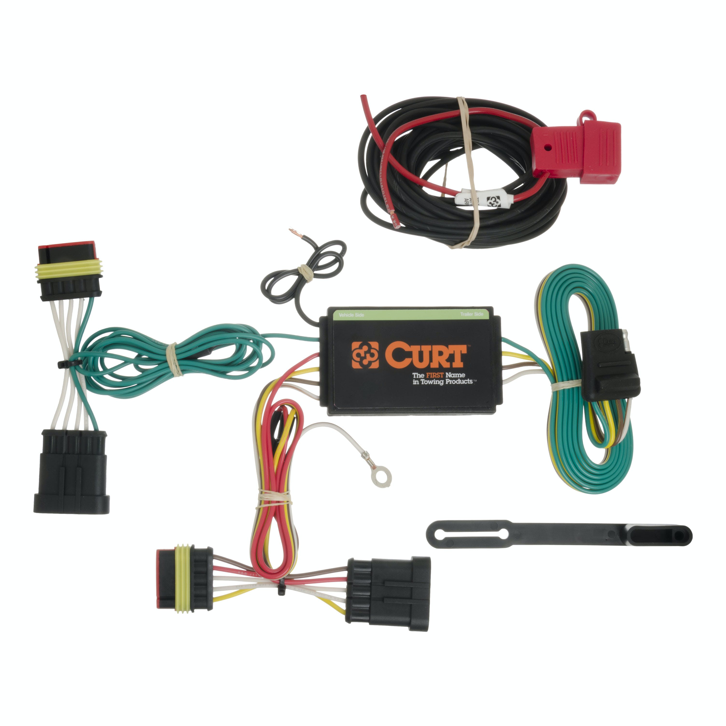 CURT 56174 Custom Wiring Harness, 4-Way Flat Output, Select Fiat 500