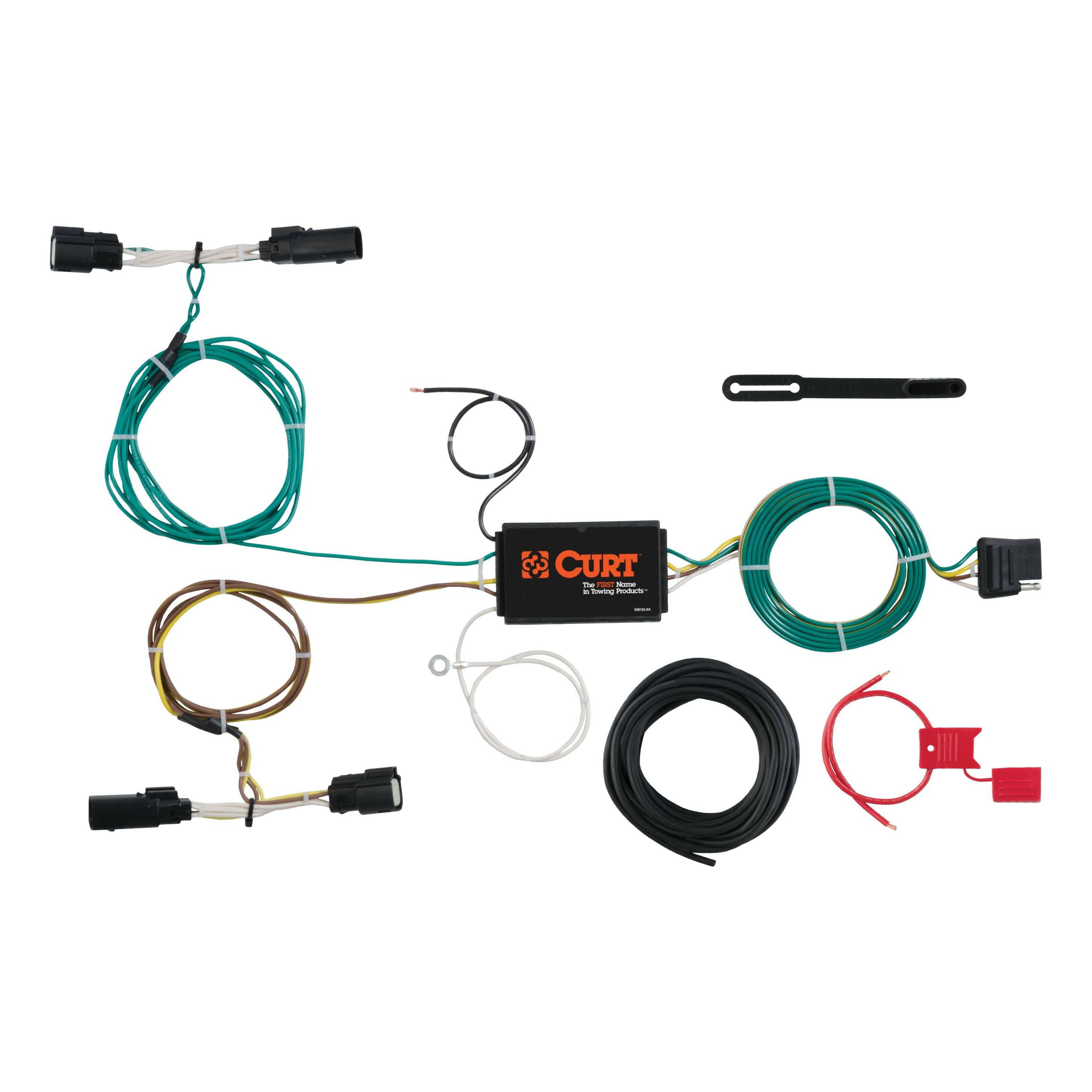 CURT 56272 Custom Wiring Harness, 4-Way Flat Output, Select Ford Edge