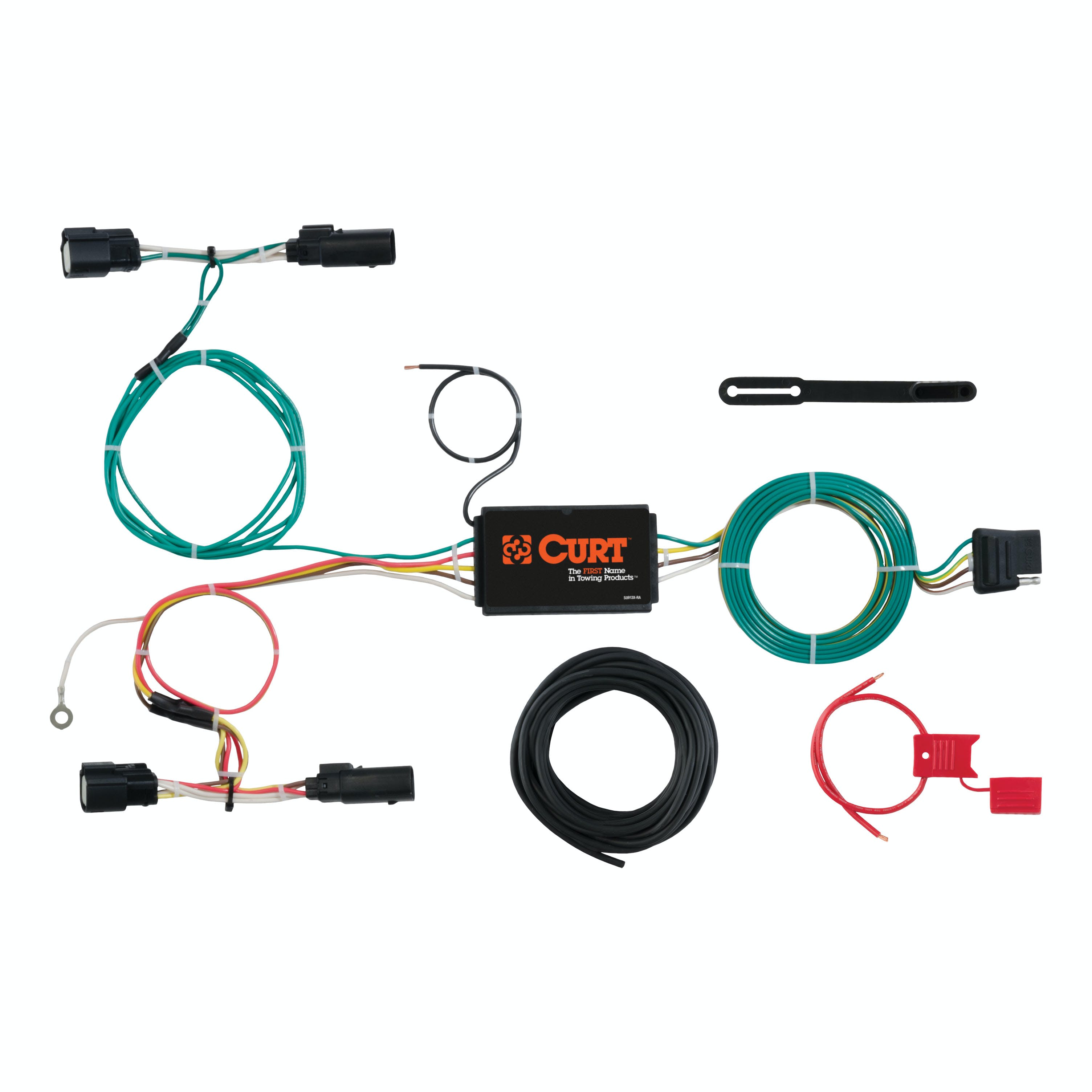 CURT 56273 Custom Wiring Harness, 4-Way Flat Output, Select Ford Focus Hatchback