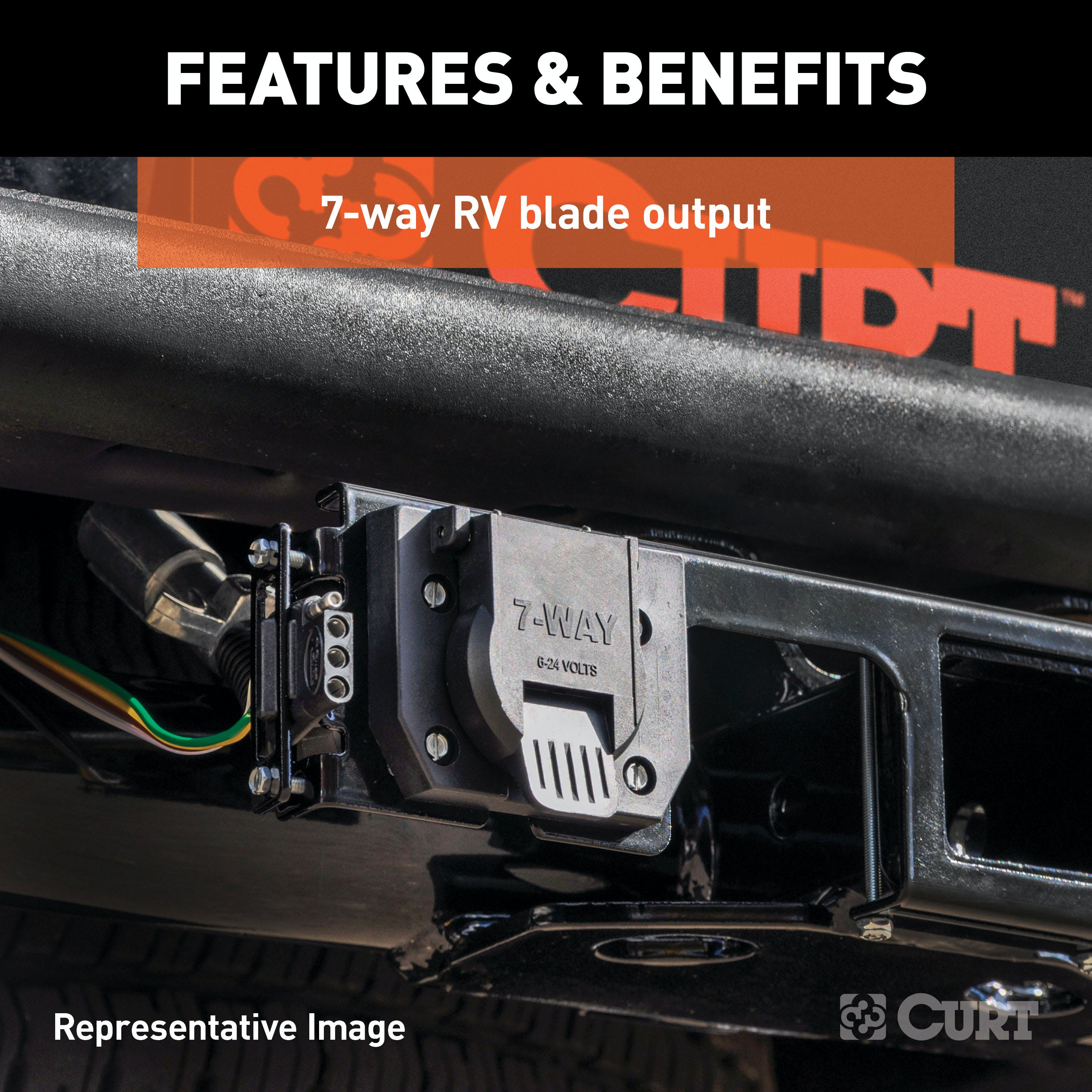 CURT 56306 Custom Wiring, 7-Way RV Blade Output, Select Ford Explorer, Police Interceptor