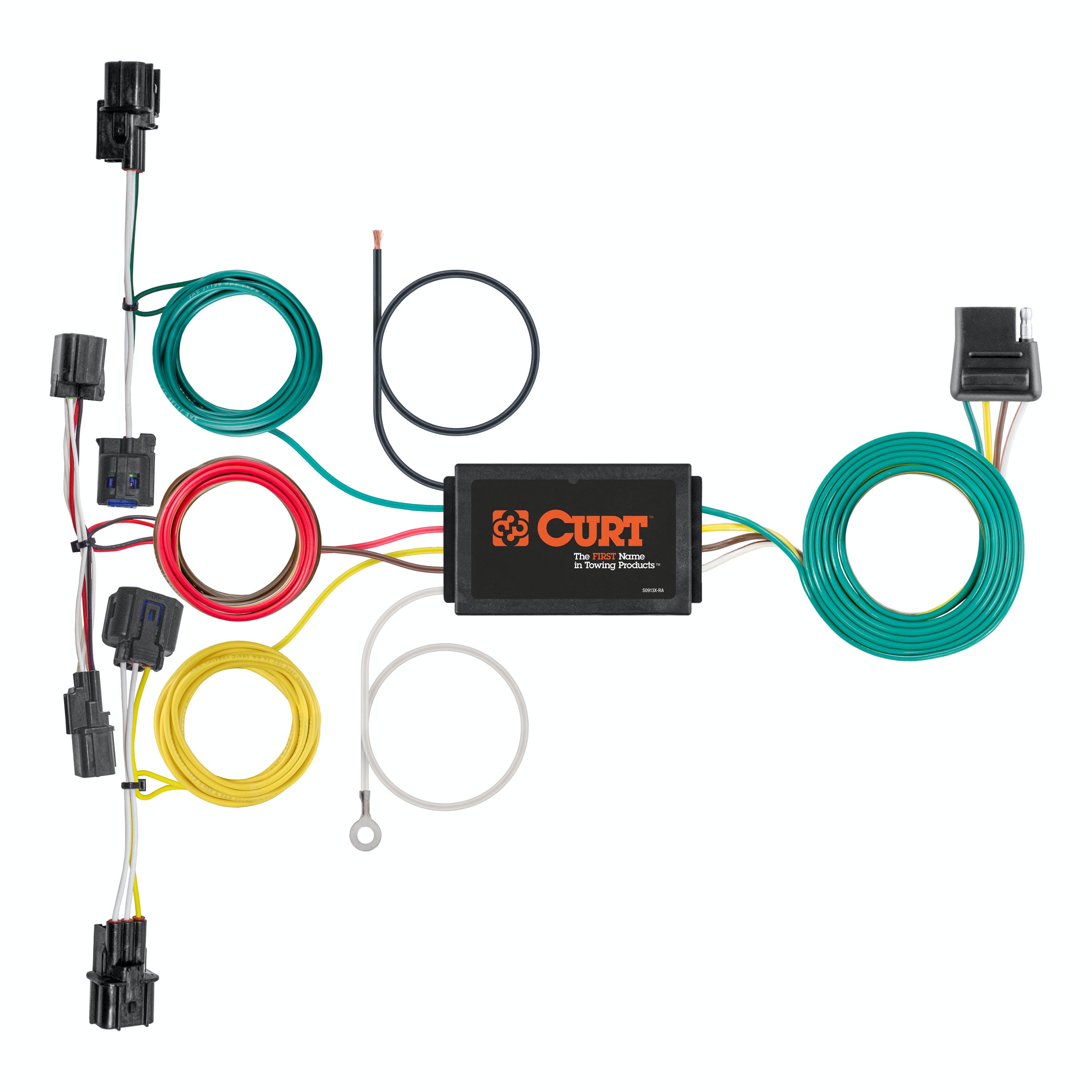 CURT 56457 Custom Wiring Harness, 4-Way Flat Output, Select Kia Forte