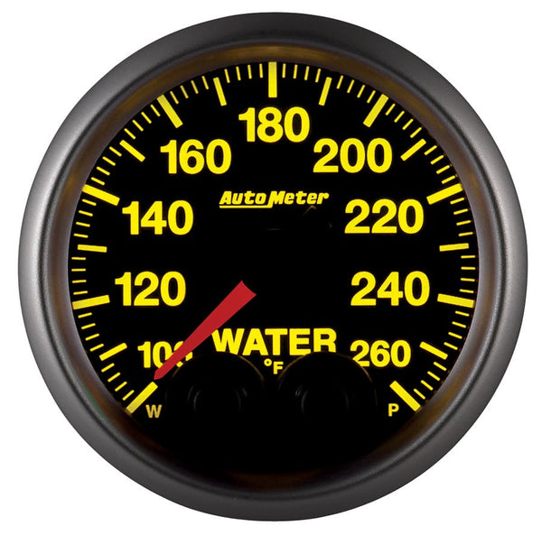 AutoMeter Products 5654-05702-D GAUGE; WTEMP; 2 1/16in.; 260° F; MEM/WARN; ELITE; HI TEMP CAL