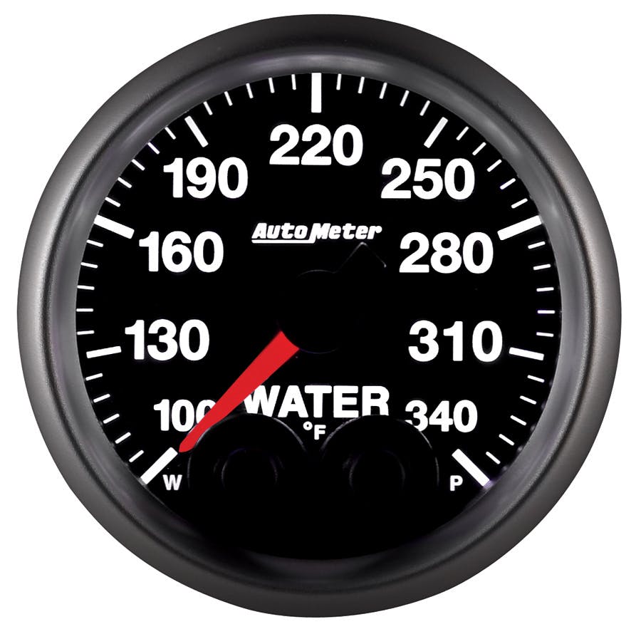 AutoMeter Products 5655 Gauge; Water Temp; 2 1/16in.; 340° F; Stepper Motor w/Peak/Warn; Elite