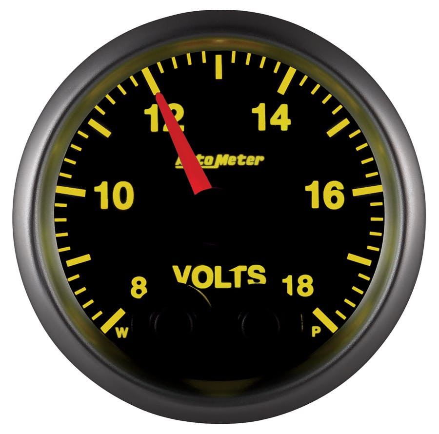 AutoMeter Products 5683 Gauge; Voltmeter; 2 1/16in.; 18V; Digital Stepper Motor w/Peak/Warn; Elite