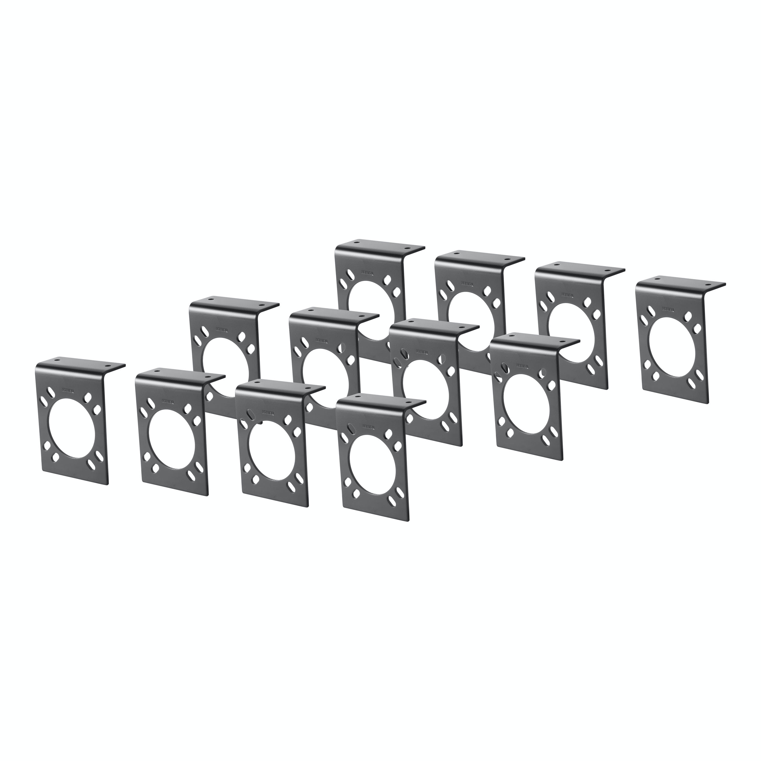 CURT 57205 Connector Mounting Brackets for 7-Way RV Blade (Black, 12-Pack)