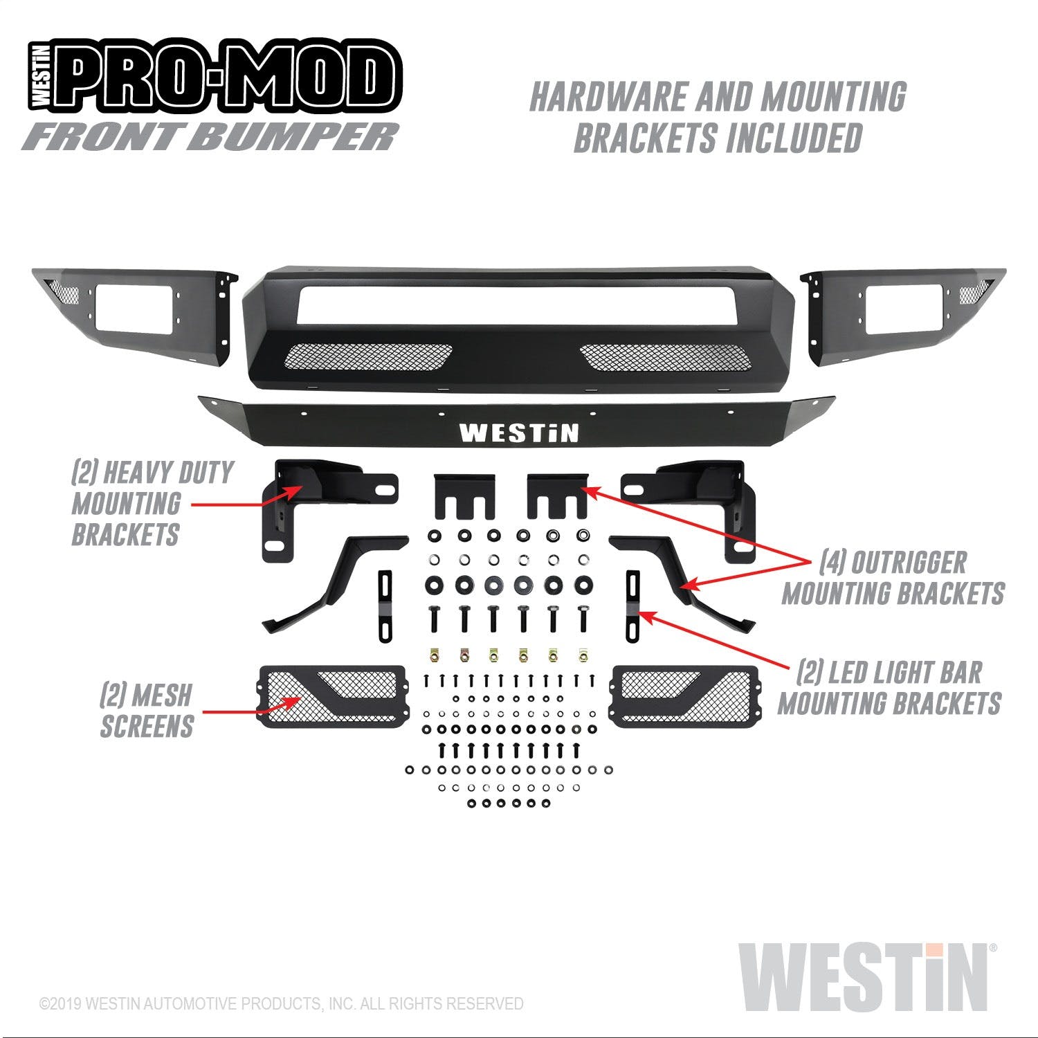 Westin Automotive 58-41015 Pro-Mod Front Bumper Textured Black