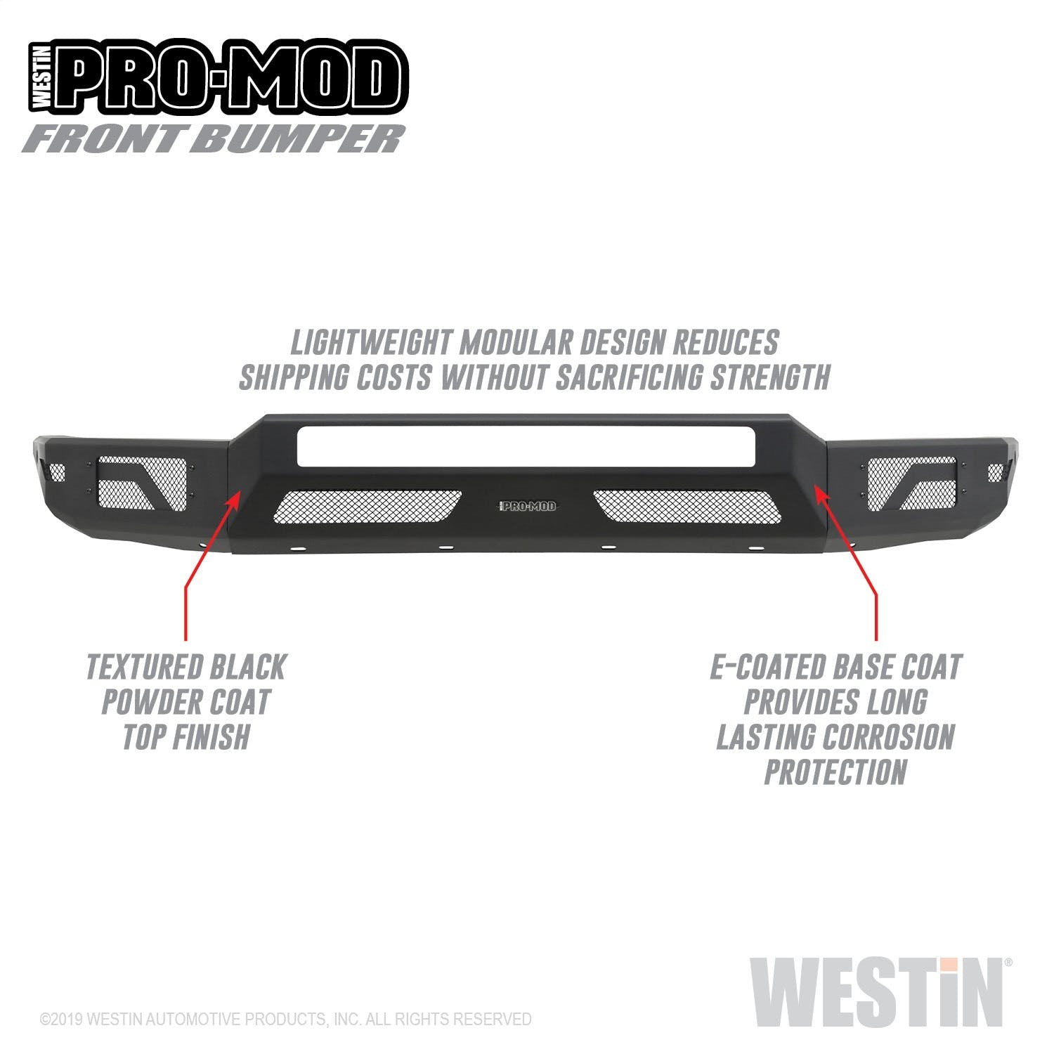 Westin Automotive 58-41045 Pro-Mod Front Bumper Textured Black