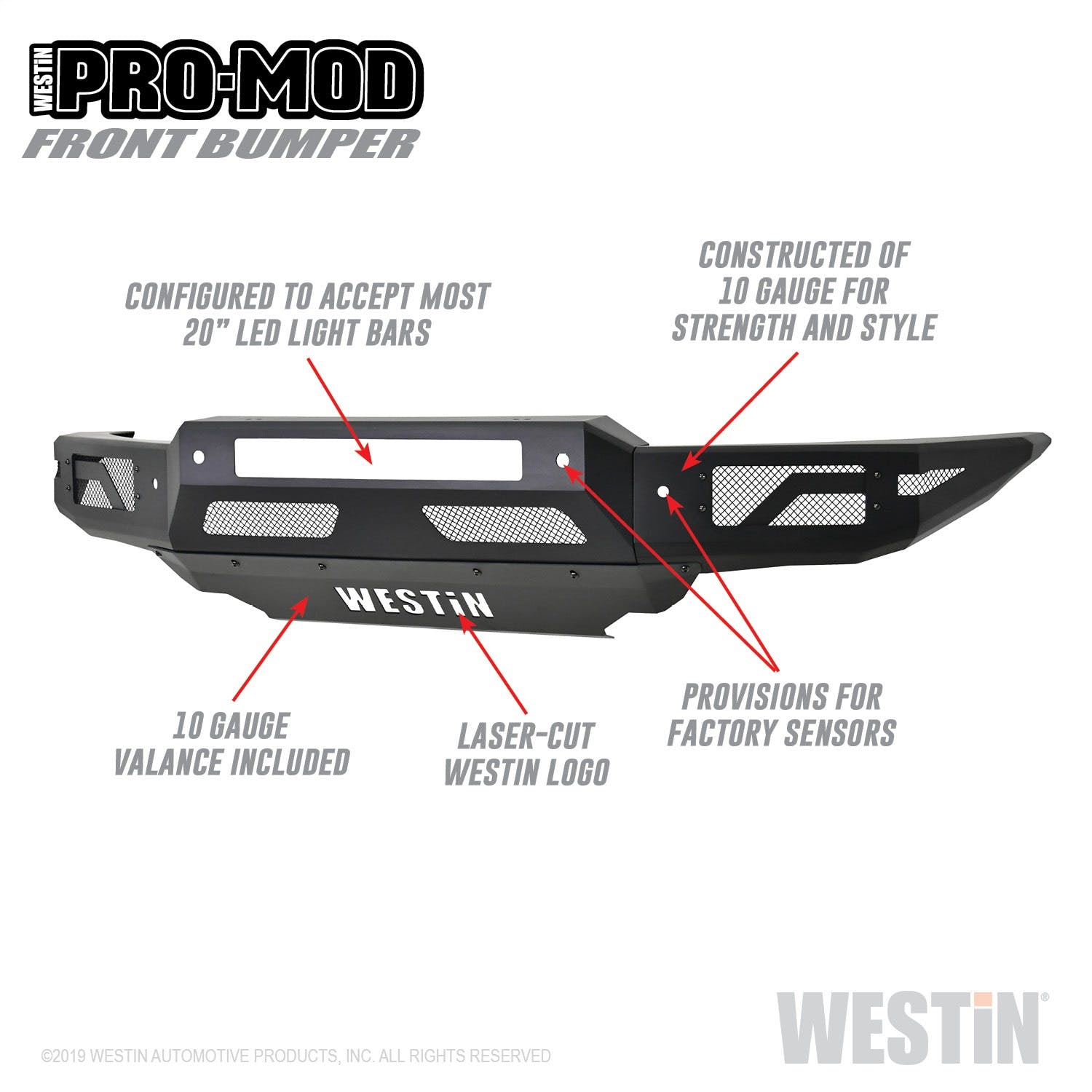 Westin Automotive 58-41085 Pro-Mod Front Bumper Textured Black
