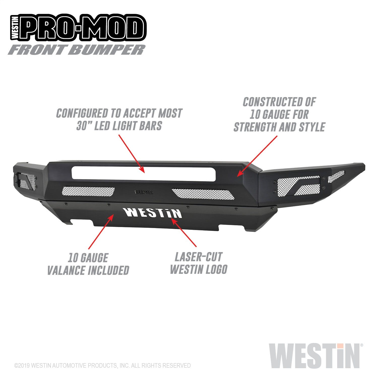 Westin Automotive 58-41145 Pro-Mod Front Bumper Textured Black
