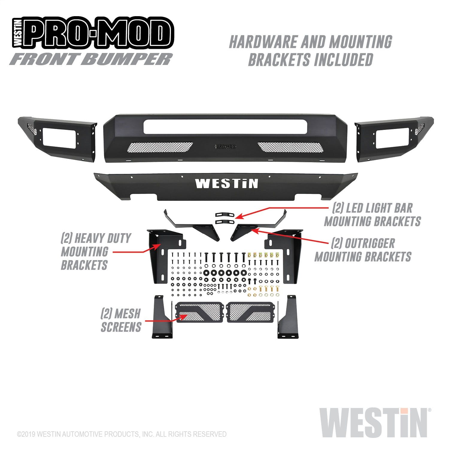 Westin Automotive 58-41145 Pro-Mod Front Bumper Textured Black