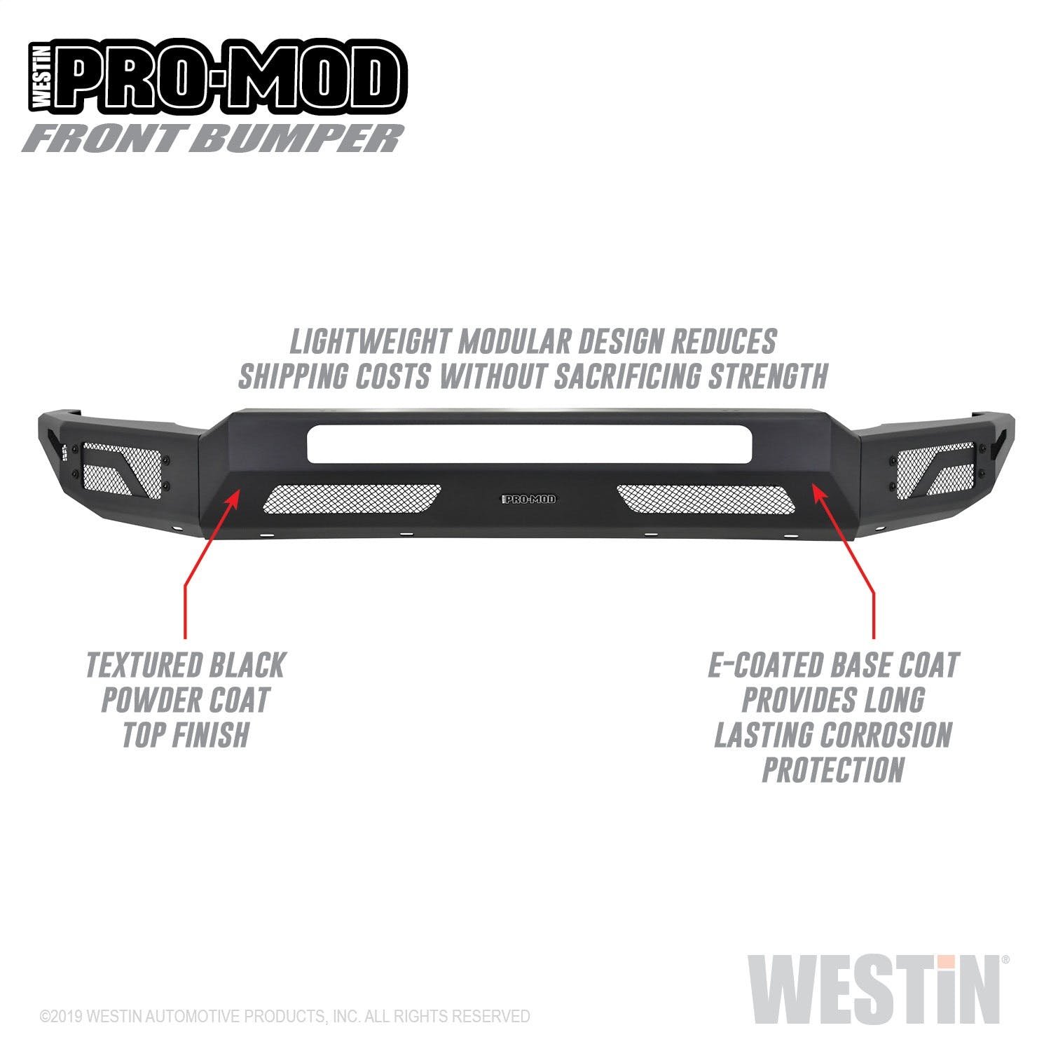 Westin Automotive 58-41205 Pro-Mod Front Bumper Textured Black