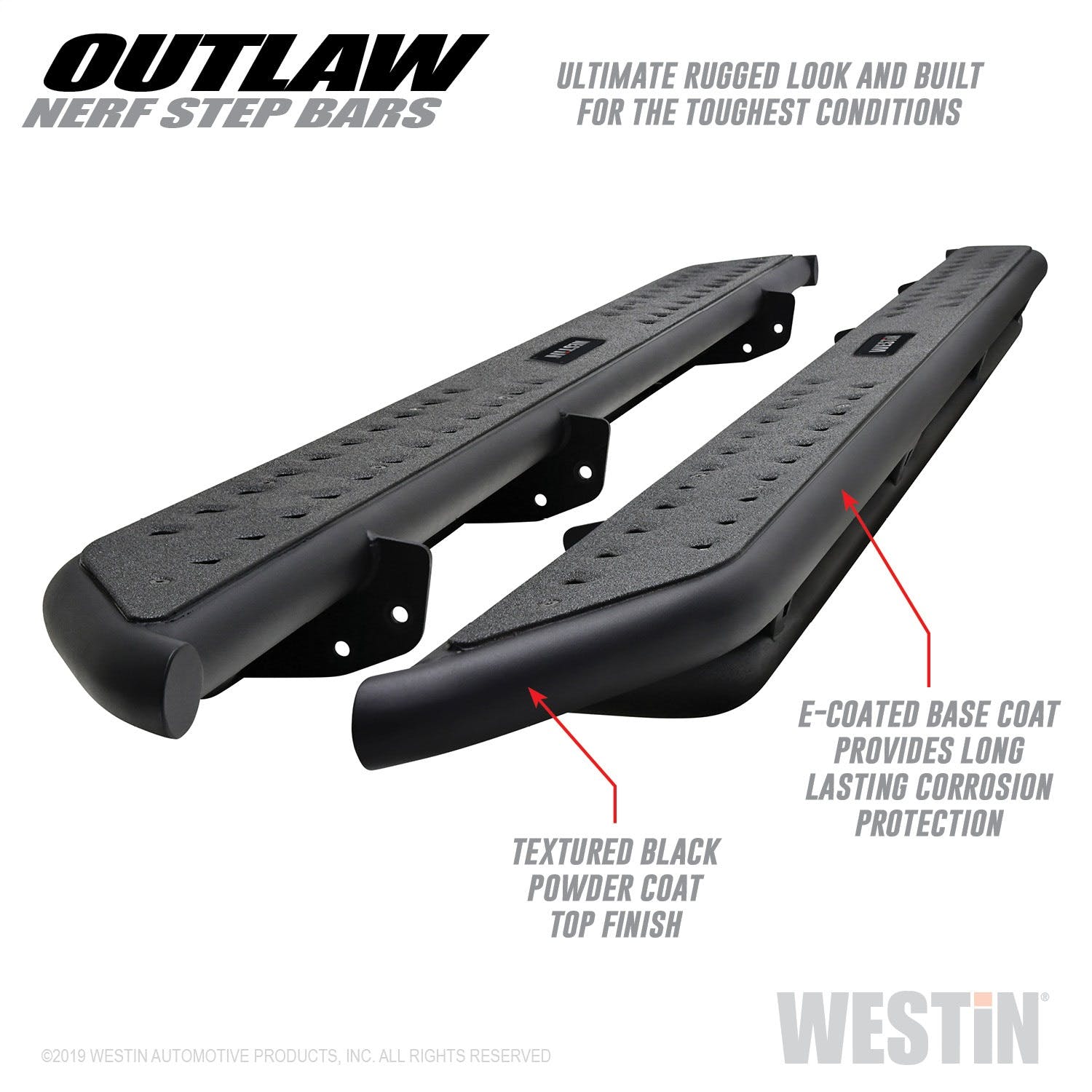 Westin Automotive 58-53155 Outlaw Nerf Step Bars Textured Black