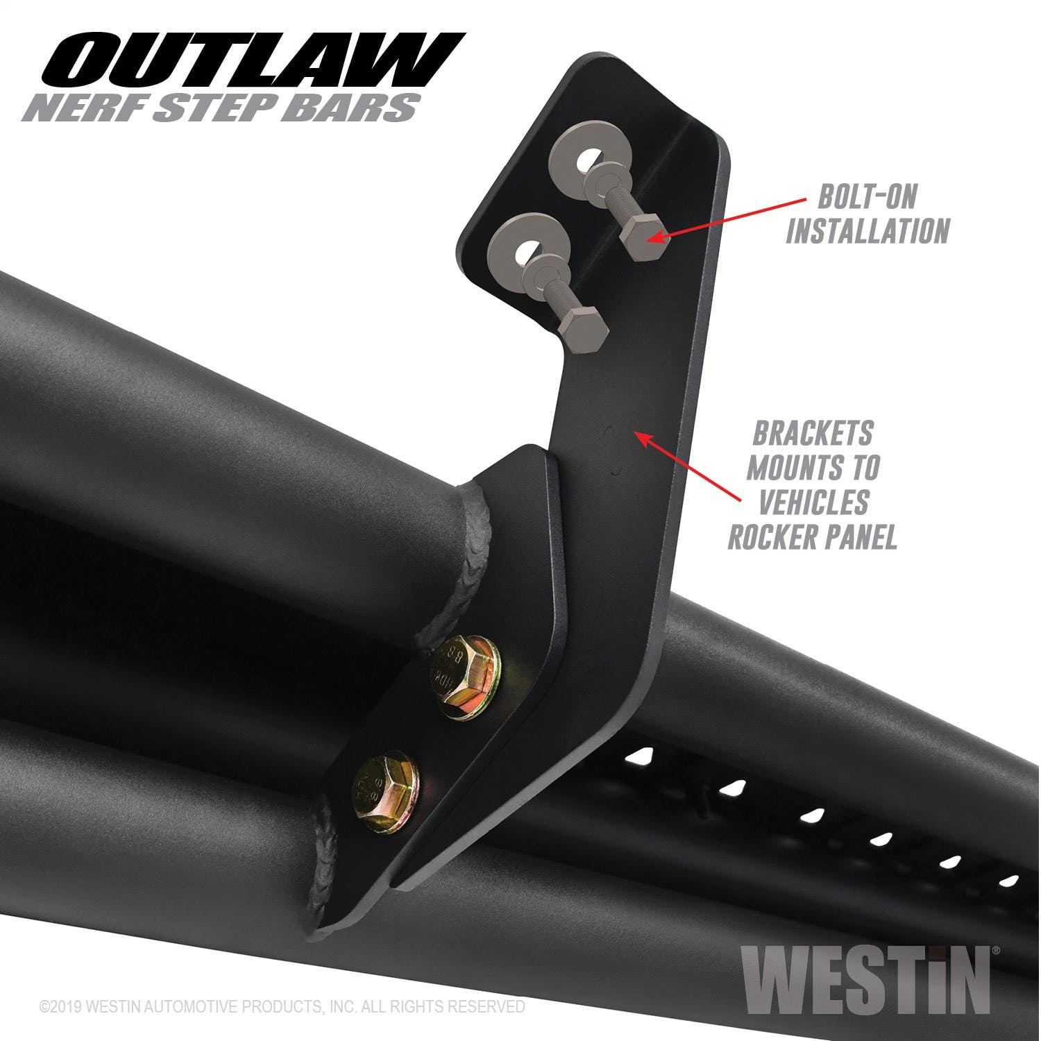 Westin Automotive 58-53155 Outlaw Nerf Step Bars Textured Black