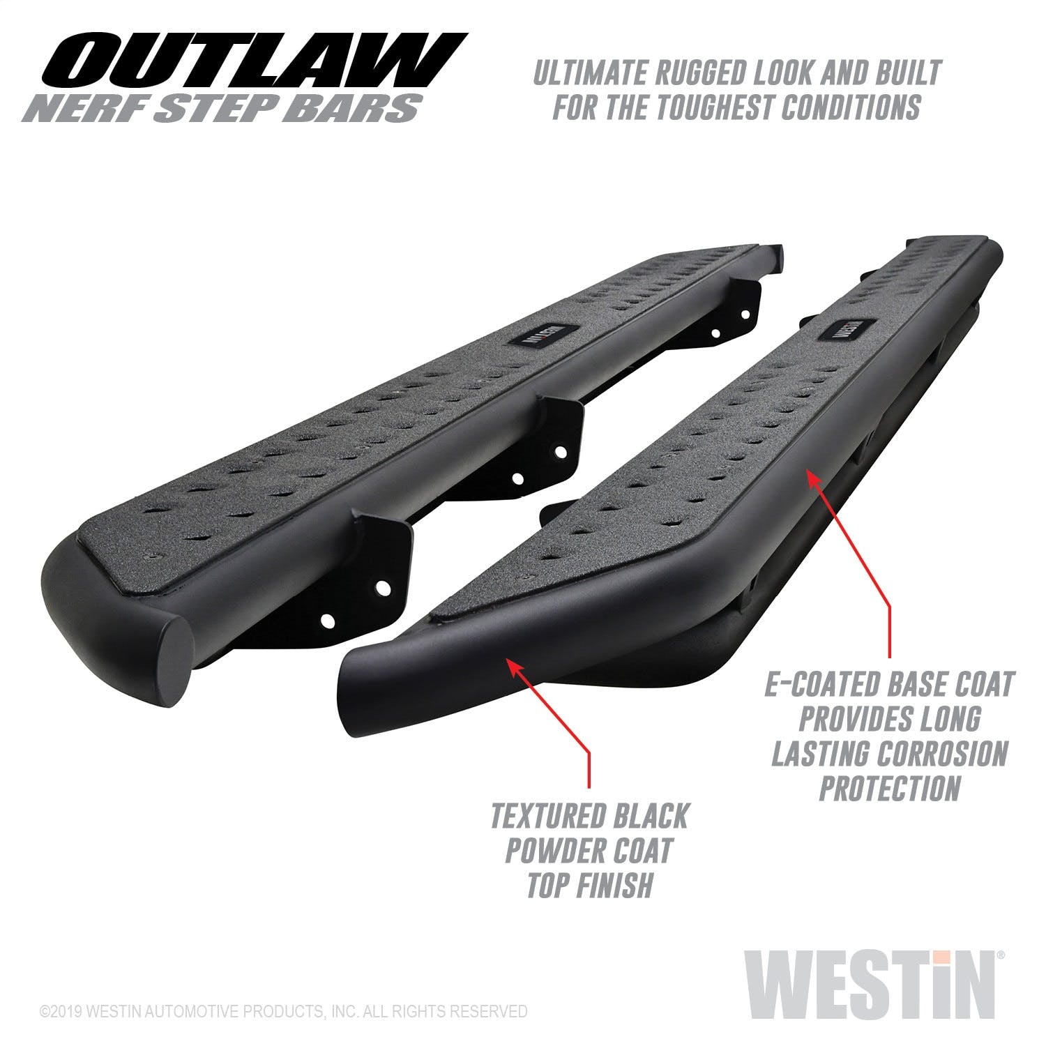 Westin Automotive 58-53715 Outlaw Nerf Step Bars Textured Black
