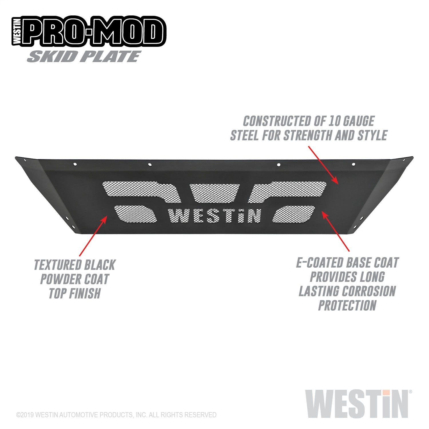 Westin Automotive 58-71195 Pro-Mod Skid Plate Textured Black