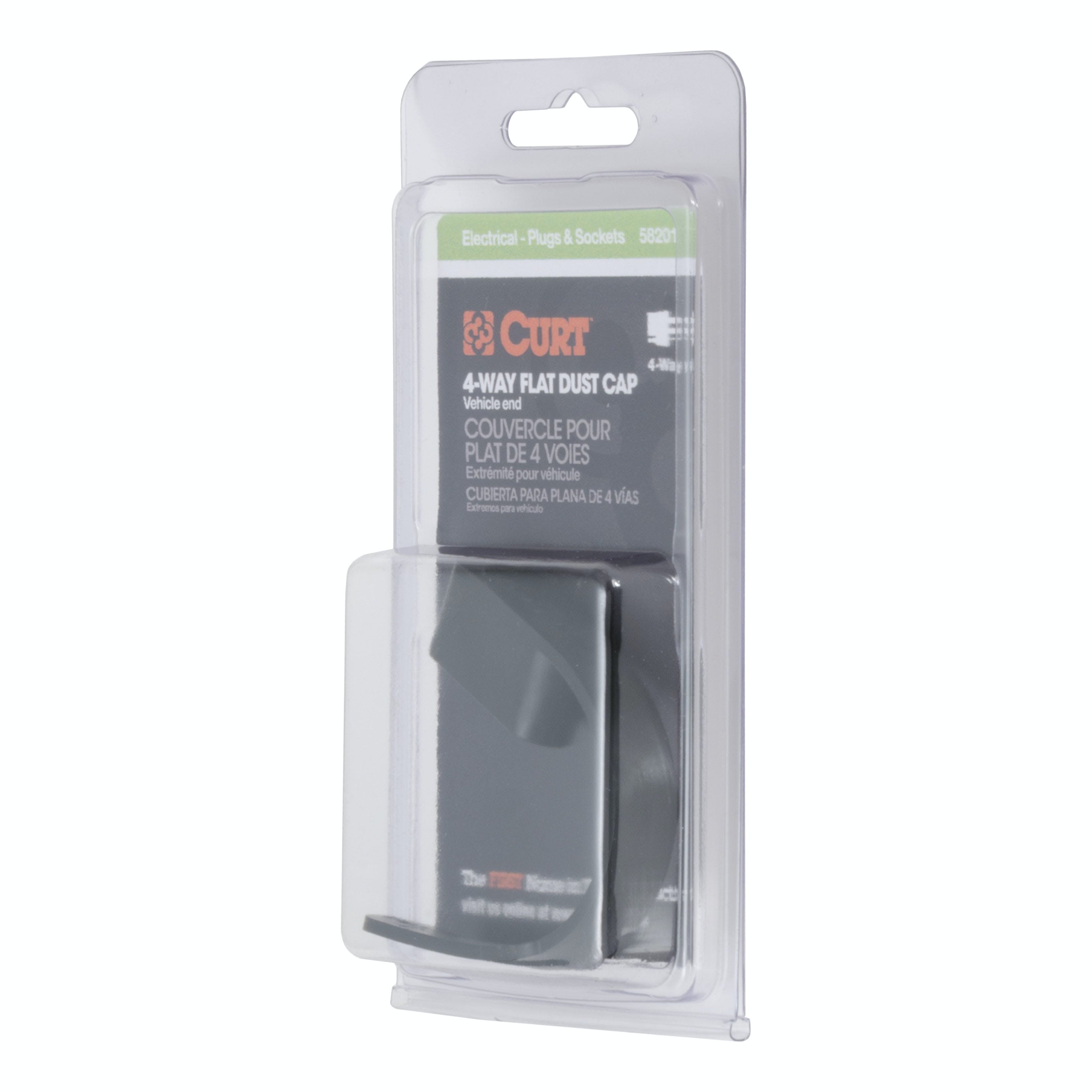 CURT 58201 4-Way Flat Connector Dust Cover (Vehicle Side, Packaged)