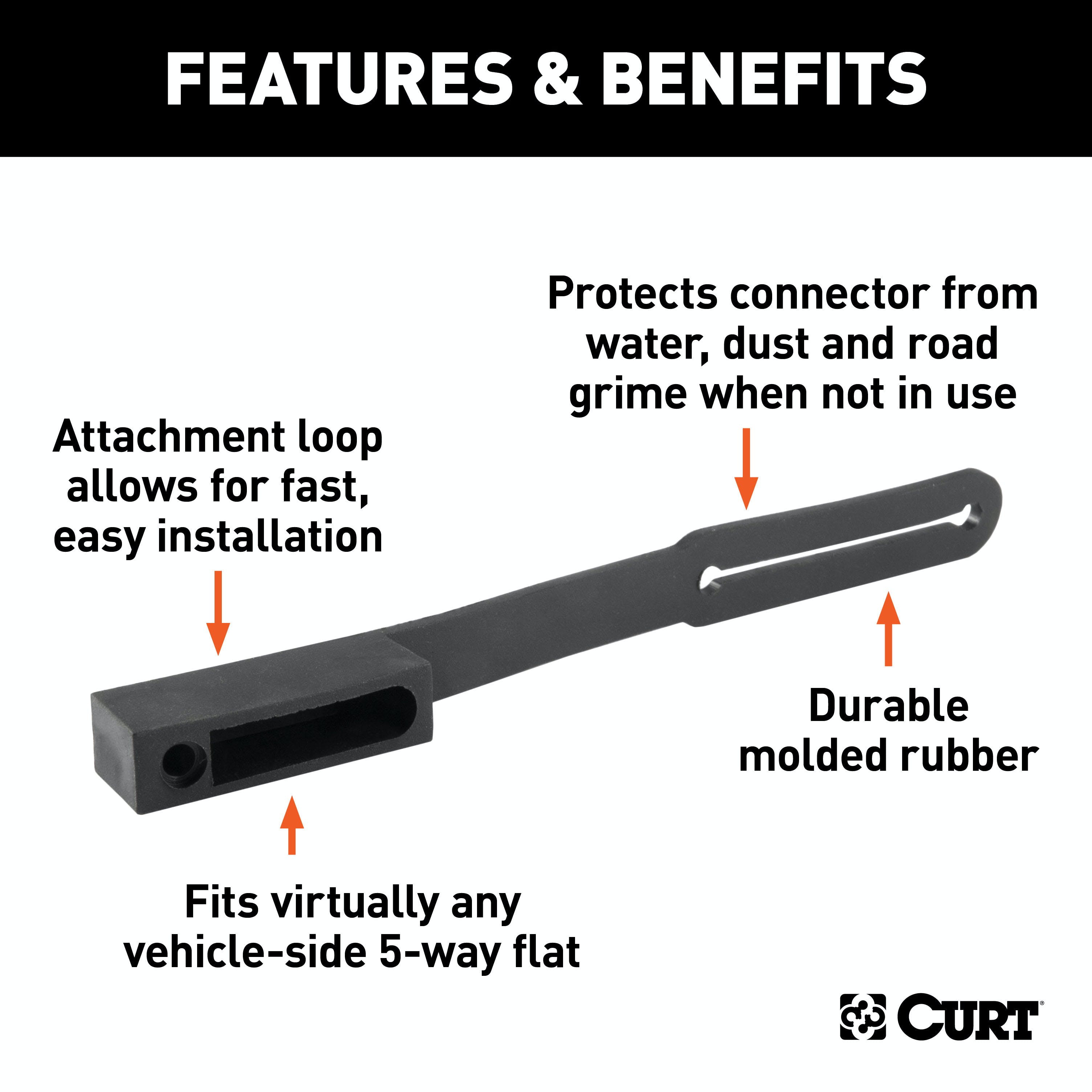 CURT 58202 5-Way Flat Connector Dust Cover (Vehicle Side)
