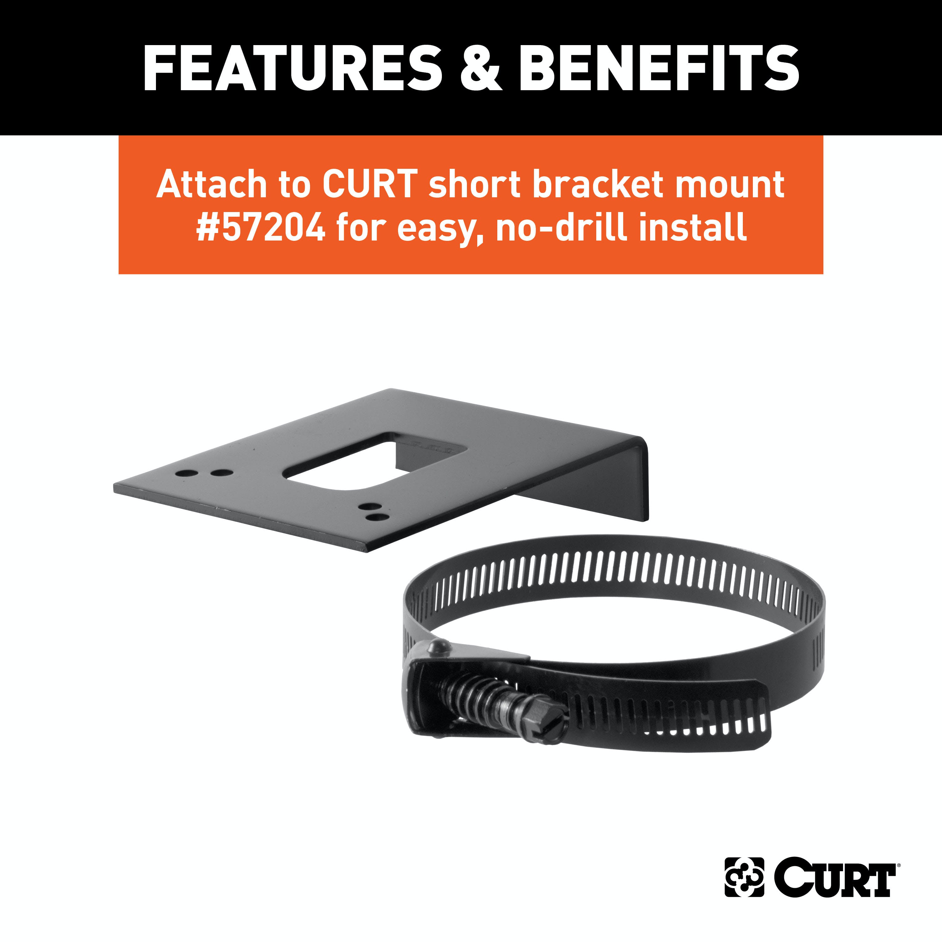 CURT 58301 Connector Mounting Bracket for 4-Way Flat (Packaged)