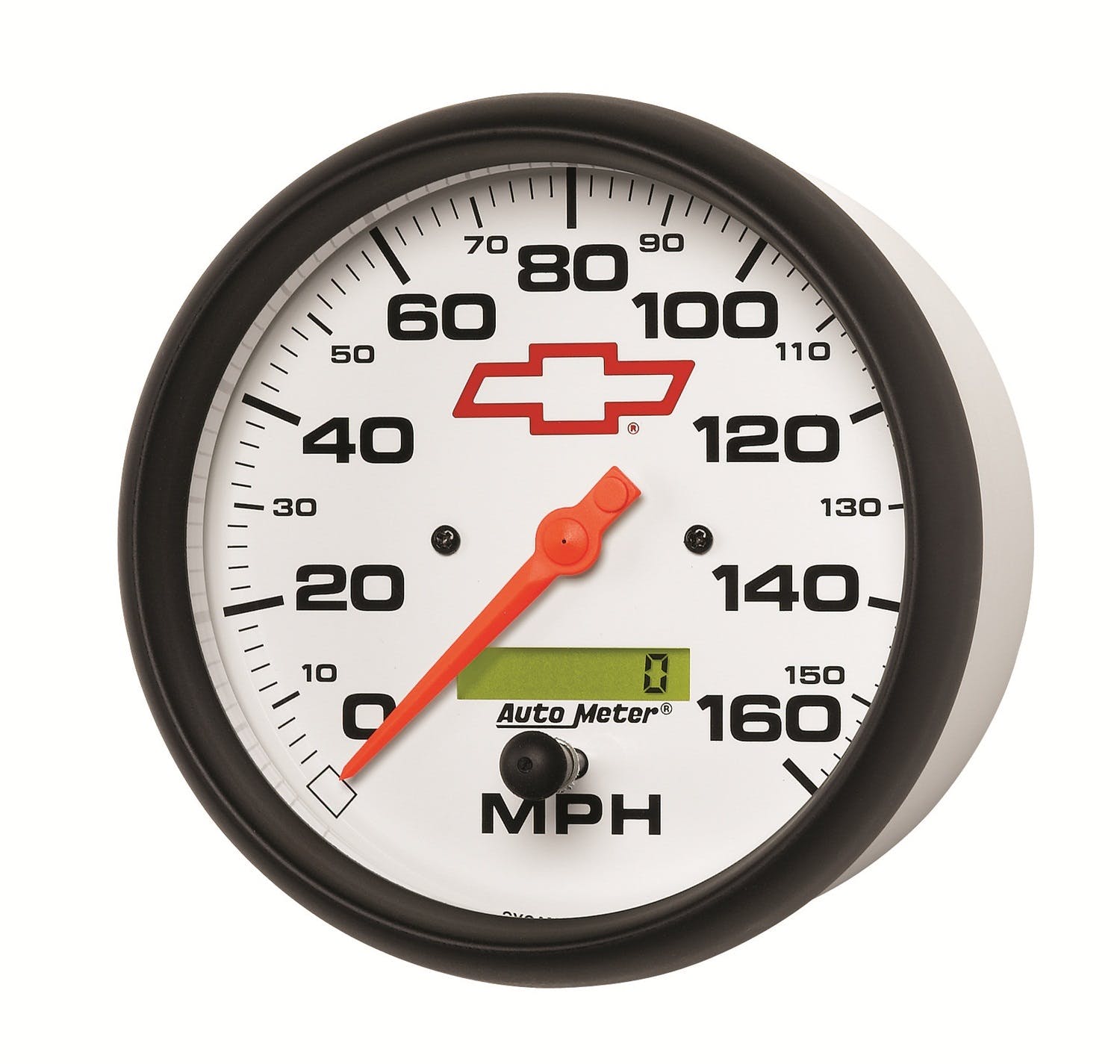 AutoMeter Products 5889-00406 GAUGE; SPEEDOMETER; 5in.; 160MPH; ELEC. PROGRAMMABLE; GM BOWTIE WHITE