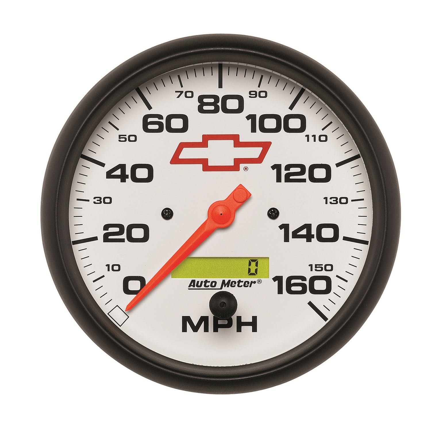 AutoMeter Products 5889-00406 GAUGE; SPEEDOMETER; 5in.; 160MPH; ELEC. PROGRAMMABLE; GM BOWTIE WHITE