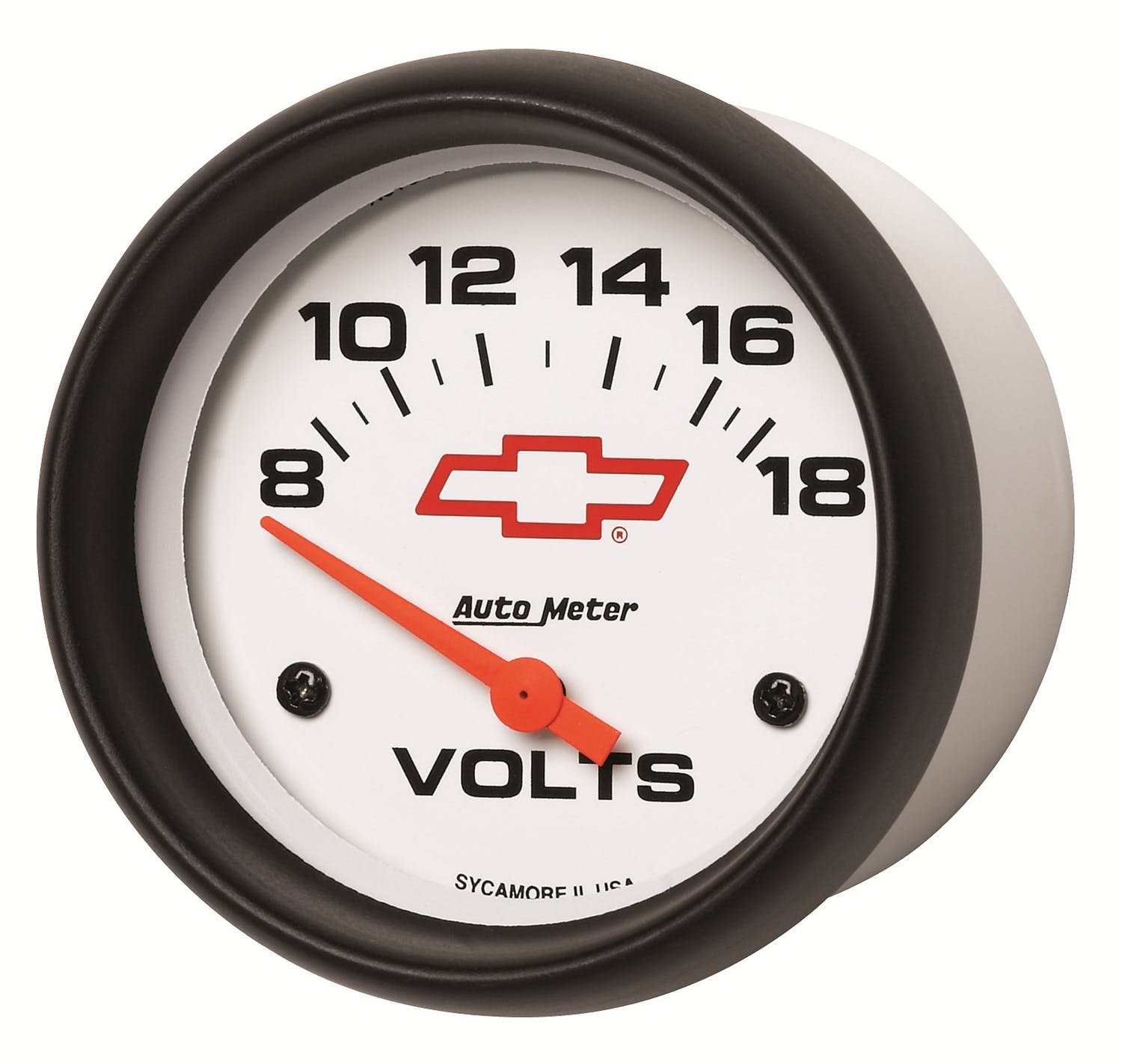 AutoMeter Products 5891-00406 Gauge; Voltmeter; 2 5/8in.; 18V; Electric; GM Bowtie White