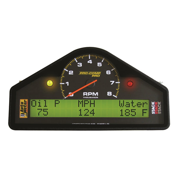 AutoMeter Products 6002 Street Dash Display; 8k RPM/MPH/OILP/OILT/WTMP/VOLT; Pro-Comp