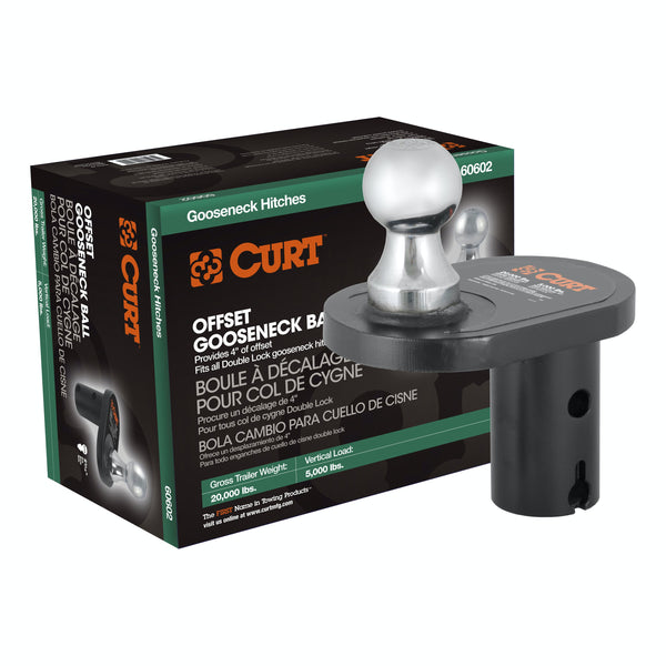 CURT 60602 Double Lock 2-5/16 Offset Gooseneck Ball (4 Rearward Offset)