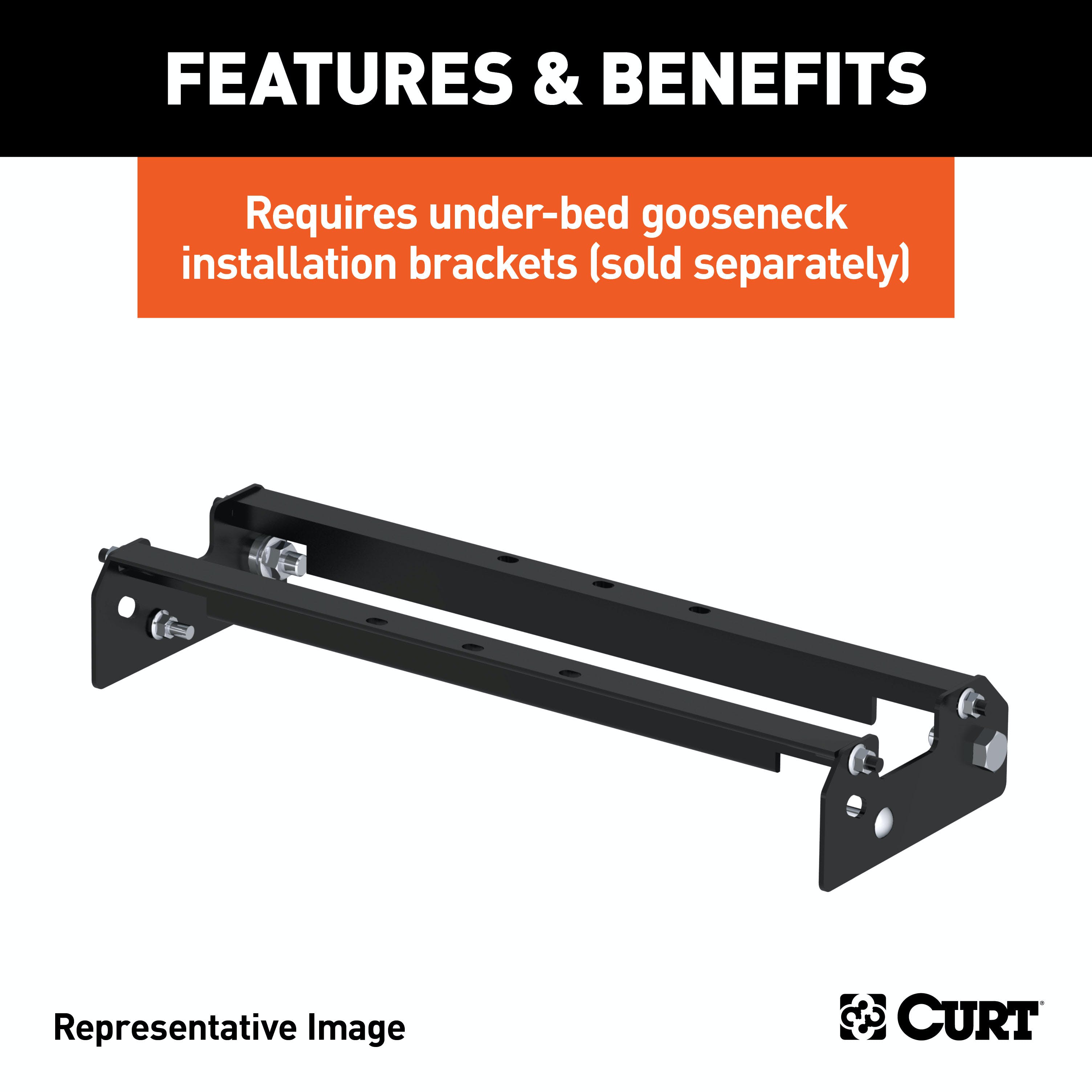 CURT 61100 Over-Bed Fixed Ball Gooseneck Hitch