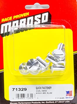 Moroso 71329 5/16 Slotted Oval-Head Quick Fasteners (Aluminum/.400-Short/10pk)