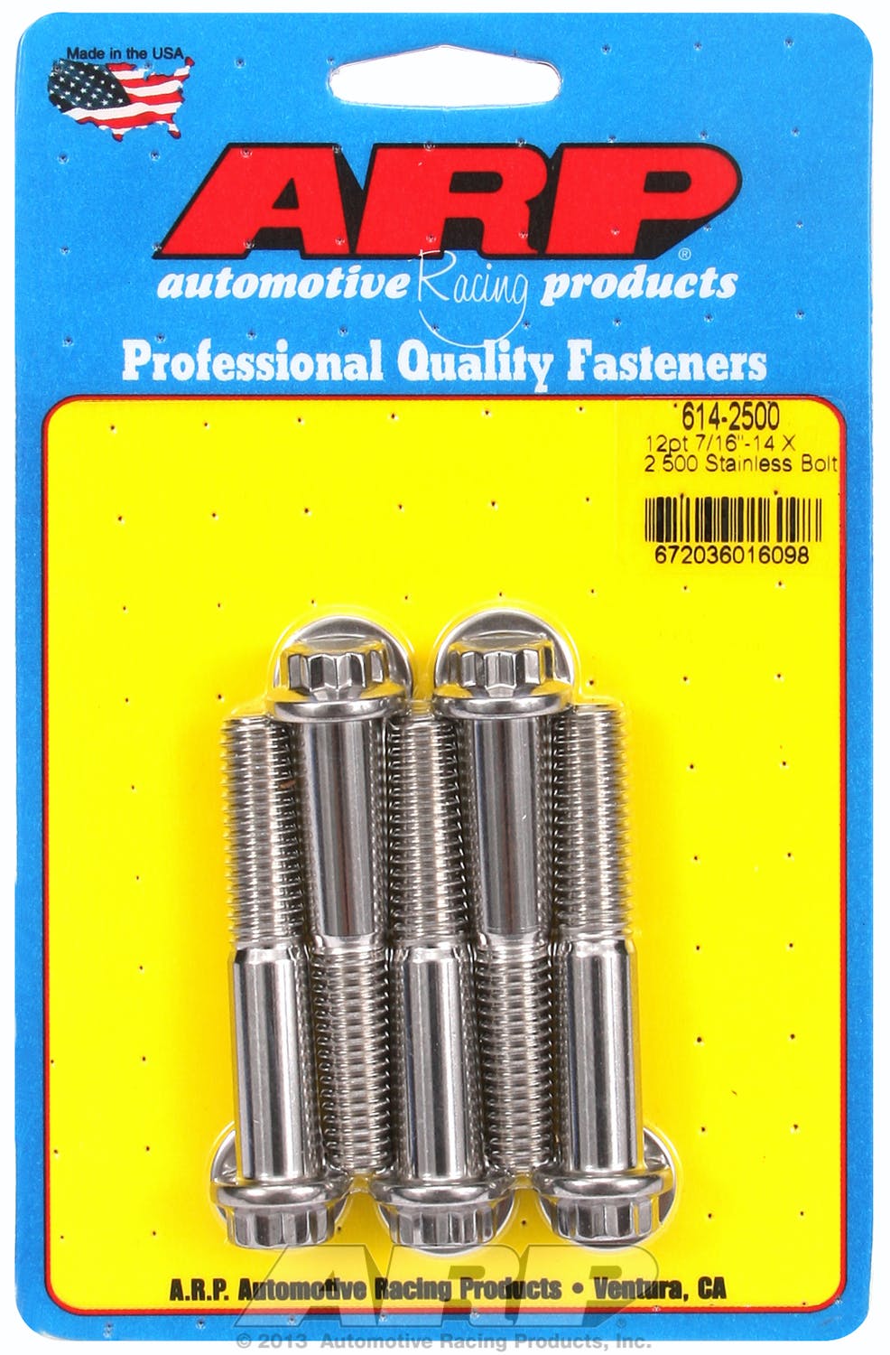 ARP 614-2500 7/16-14 X 2.500 12pt 1/2 wrenching SS bolts