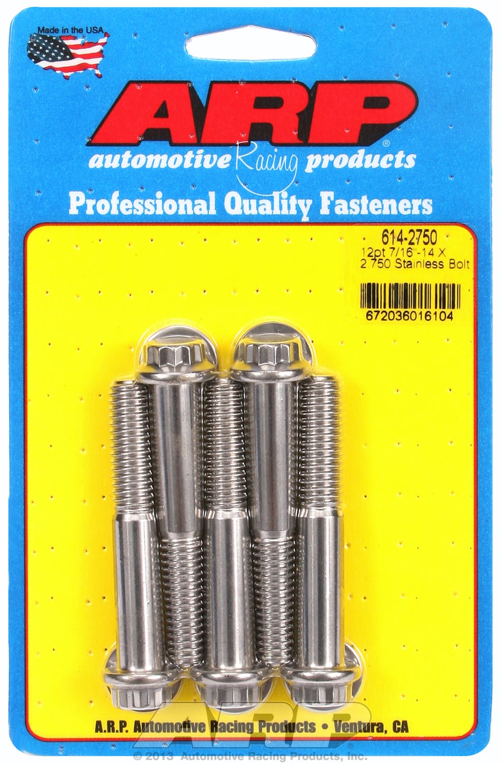 ARP 614-2750 7/16-14 X 2.750 12pt 1/2 wrenching SS bolts