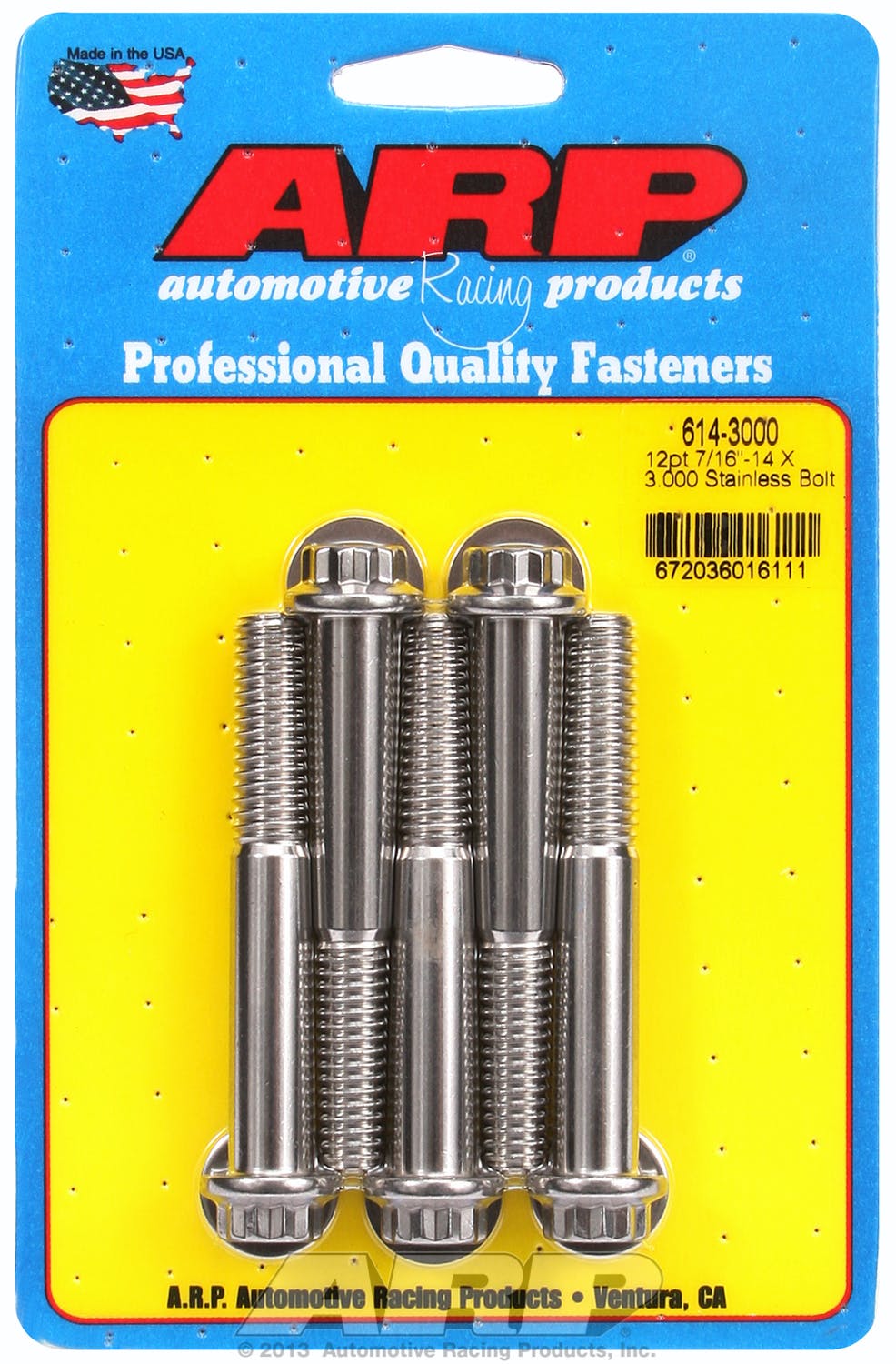 ARP 614-3000 7/16-14 X 3.000 12pt 1/2 wrenching SS bolts