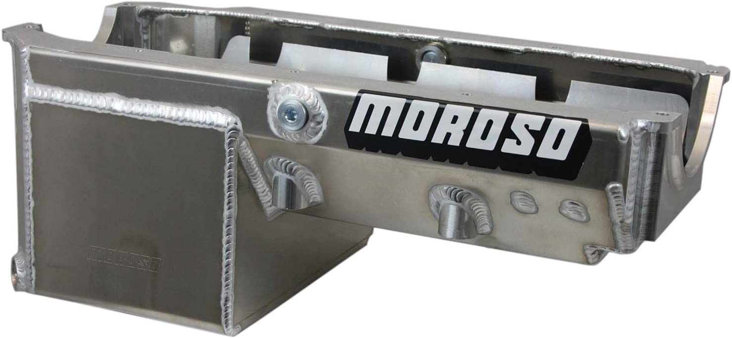 Moroso 21240 Wet Sump Kicked-Out Aluminum Oil Pan (8.25 deep/8qt/Windage Tray/SBC Pre-85)