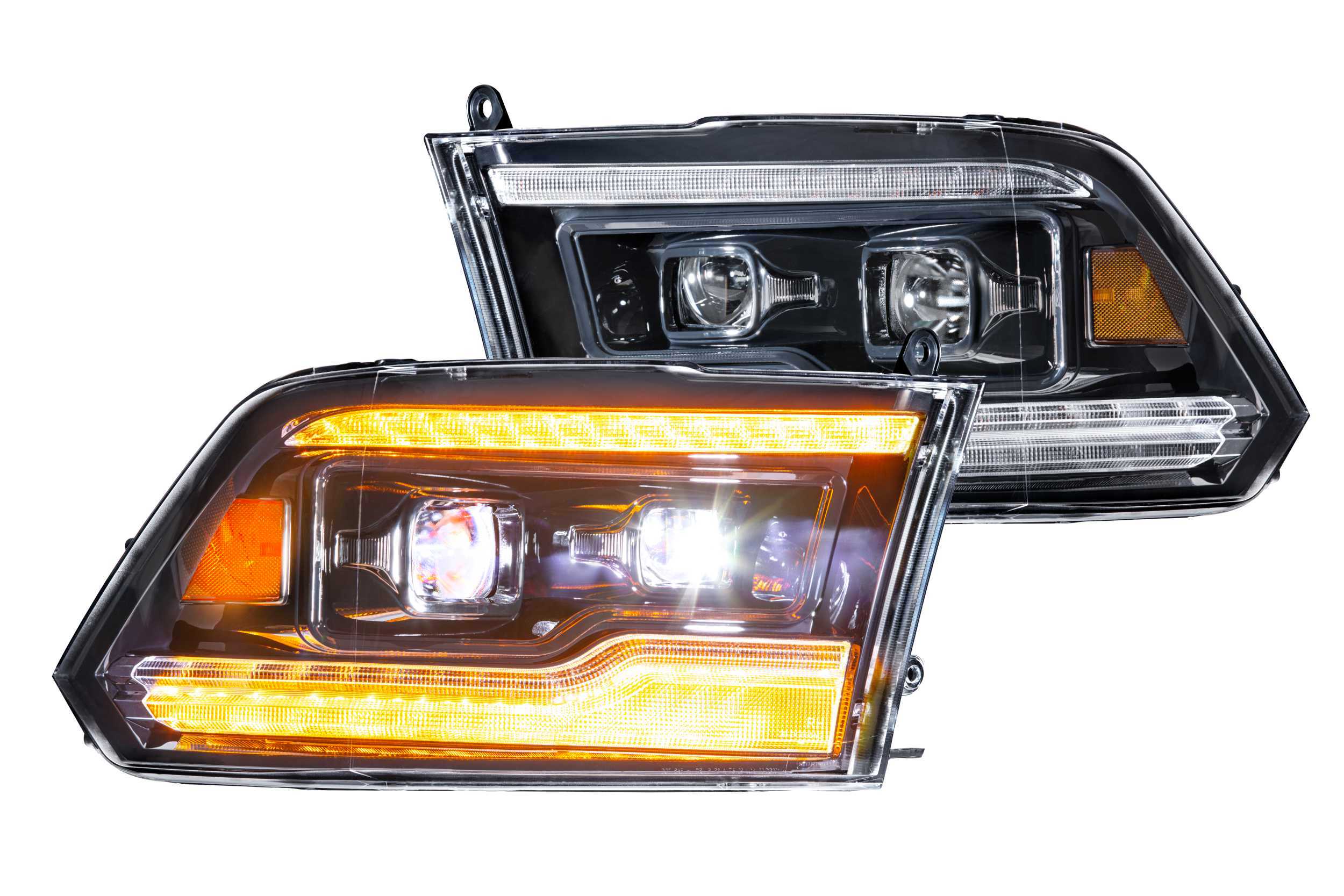 Morimoto XB LED Headlights: Dodge Ram (09-18) (Pair / Amber DRL) LF520-A-ASM