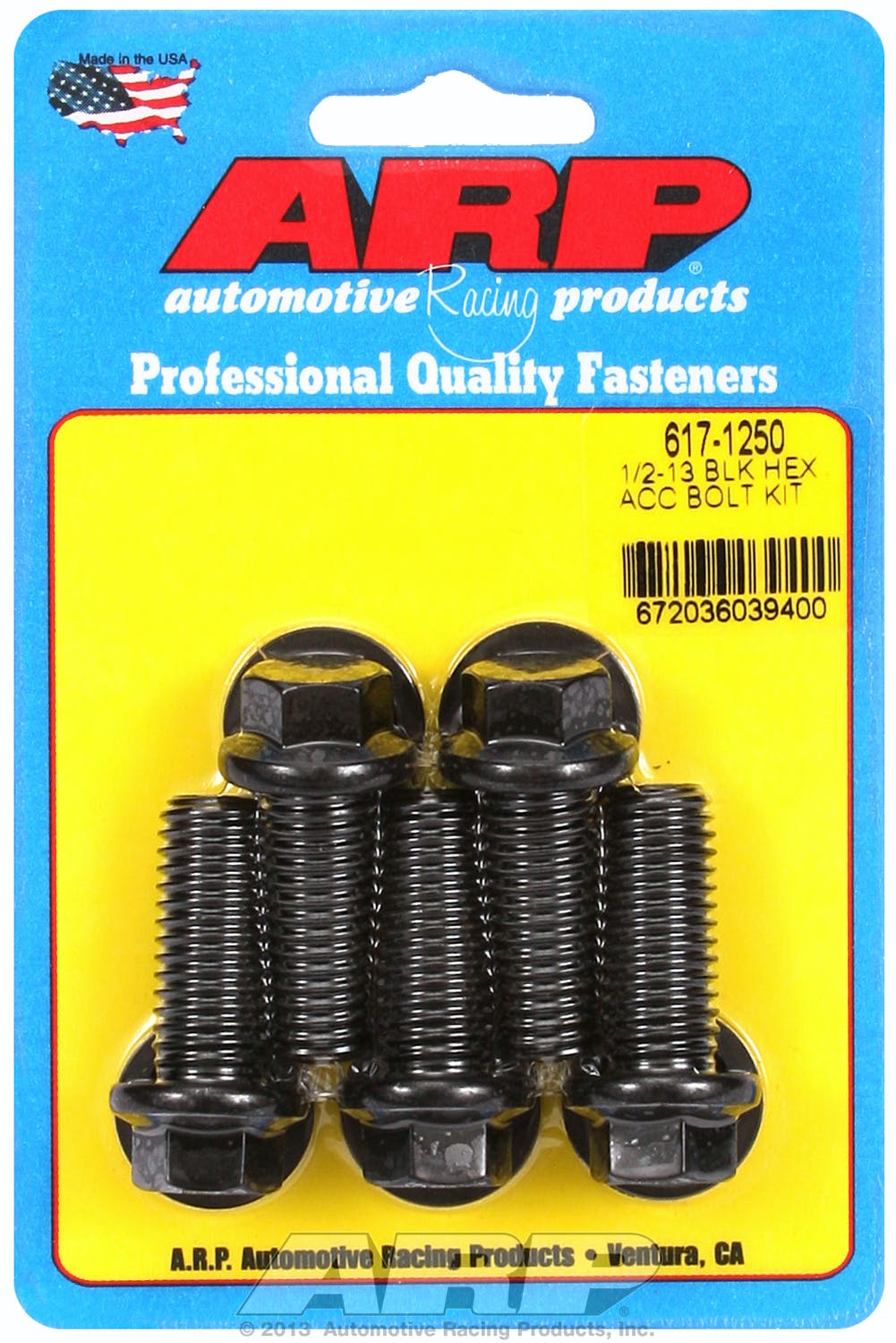 ARP 617-1250 1/2-13 x 1.250 hex black oxide bolts