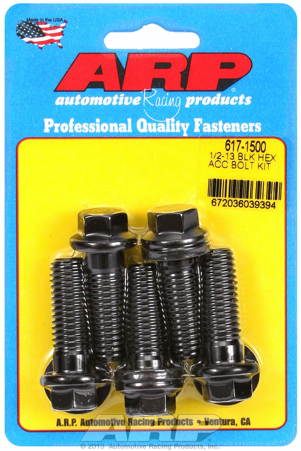 ARP 617-1500 1/2-13 x 1.500 hex black oxide bolts
