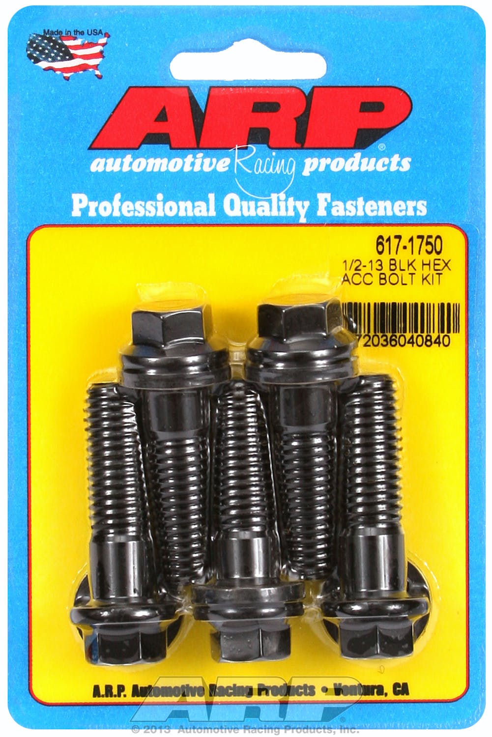 ARP 617-1750 1/2-13 x 1.750 hex black oxide bolts
