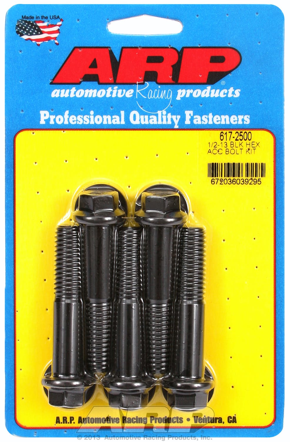 ARP 617-2500 1/2-13 x 2.500 hex black oxide bolts