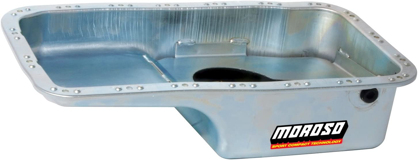 Moroso 20911 Wet Sump Steel Oil Pan (6 deep/4qt/Baffled/Acura (Non)VTEC and Honda 1.6L)