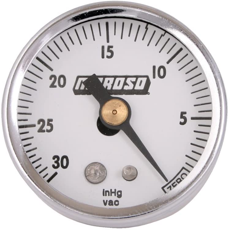 Moroso 89610 Vacuum Gauge 1.5 Inch Dia. 0-30 In