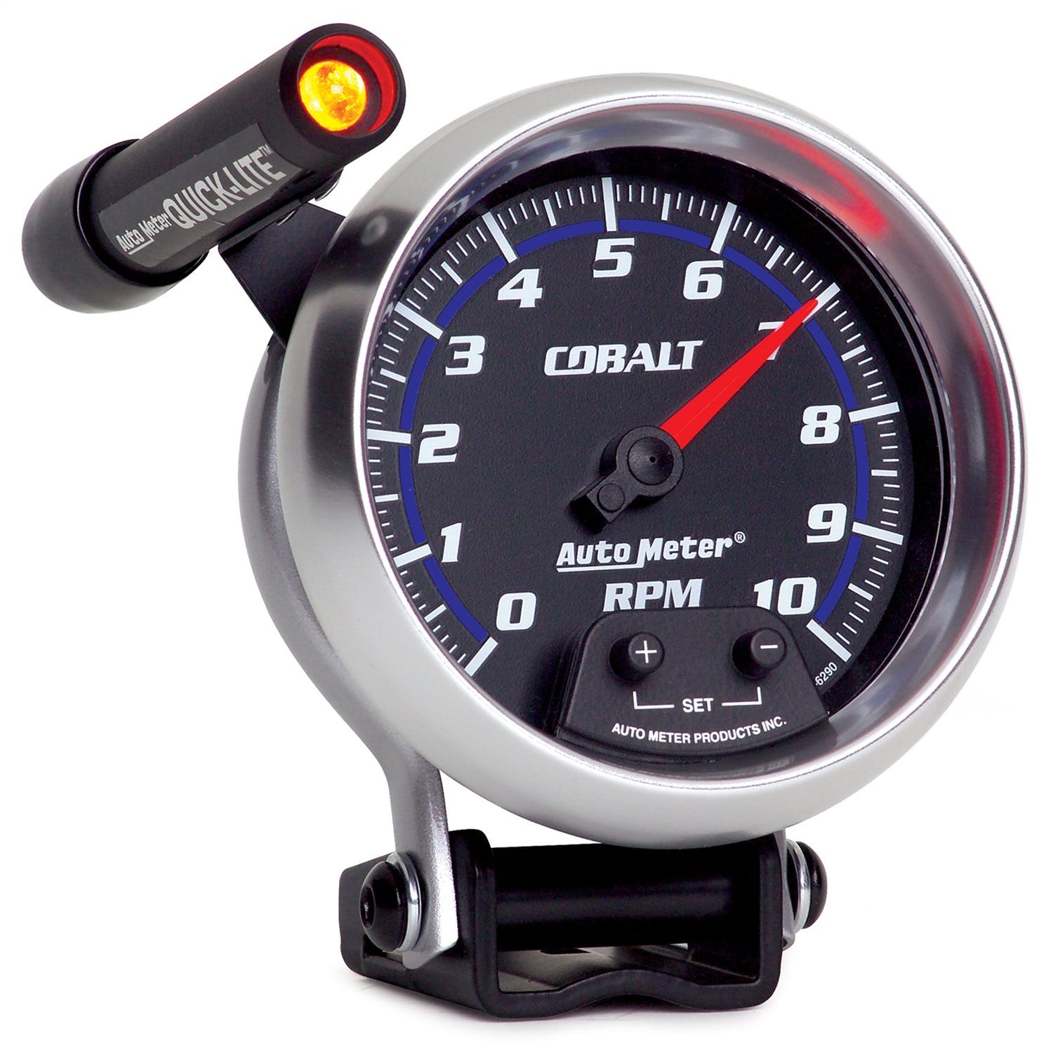 AutoMeter Products 6290 Gauge; Tachometer; 3 3/4in.; 10k RPM; Pedestal w/ext. Quick-Lite; Cobalt